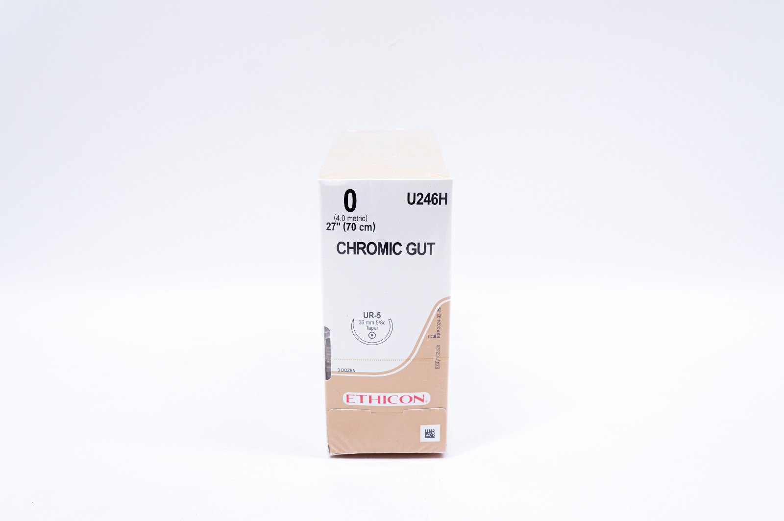 Ethicon U246H 0 CHROMIC GUT, UR-5, 36mm 5/8c Taper, 27inch - Box of 36
