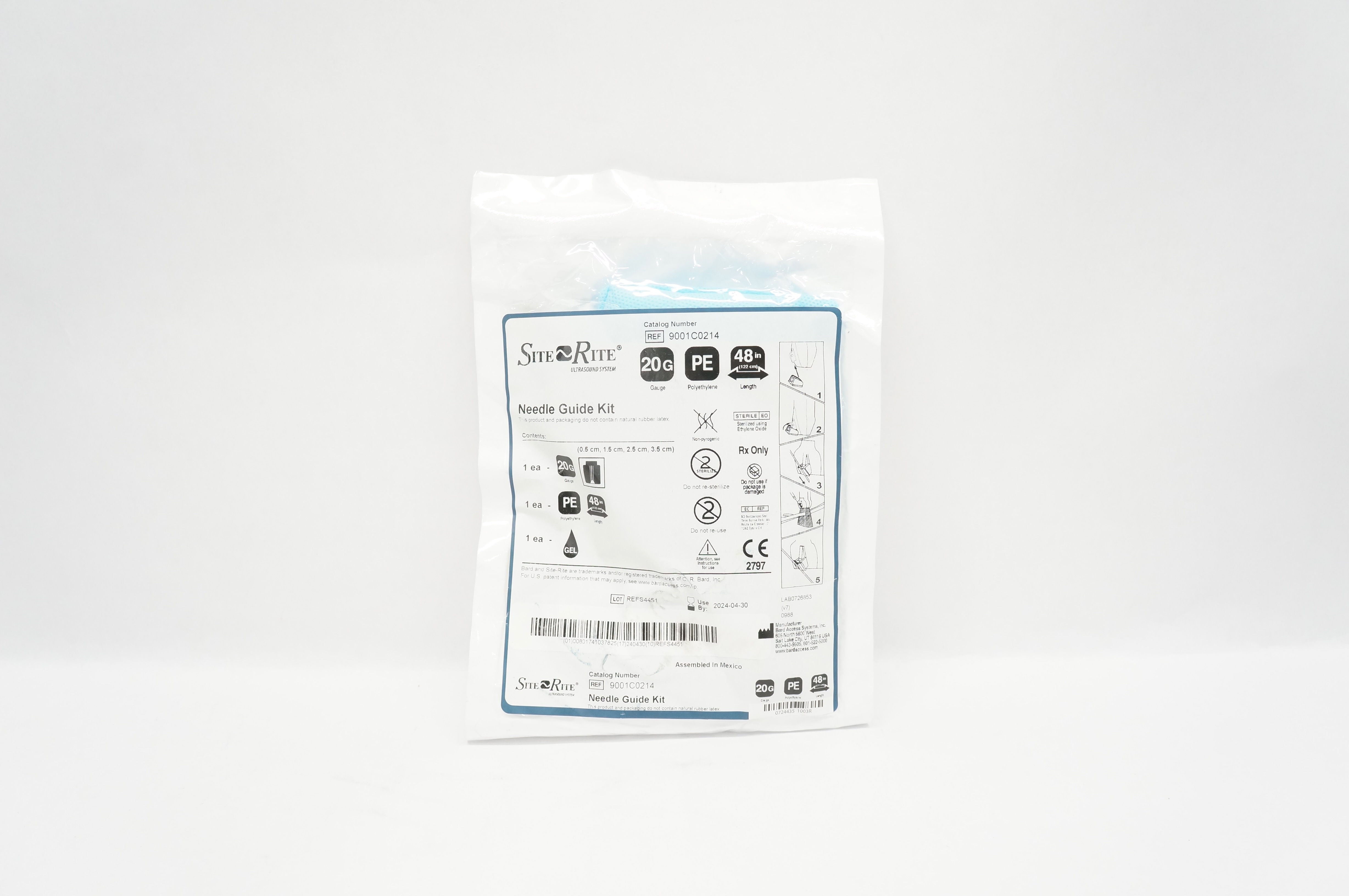 Bard 9001C0214 Site-Rite Ndle Guide Kit 20G x 48inch