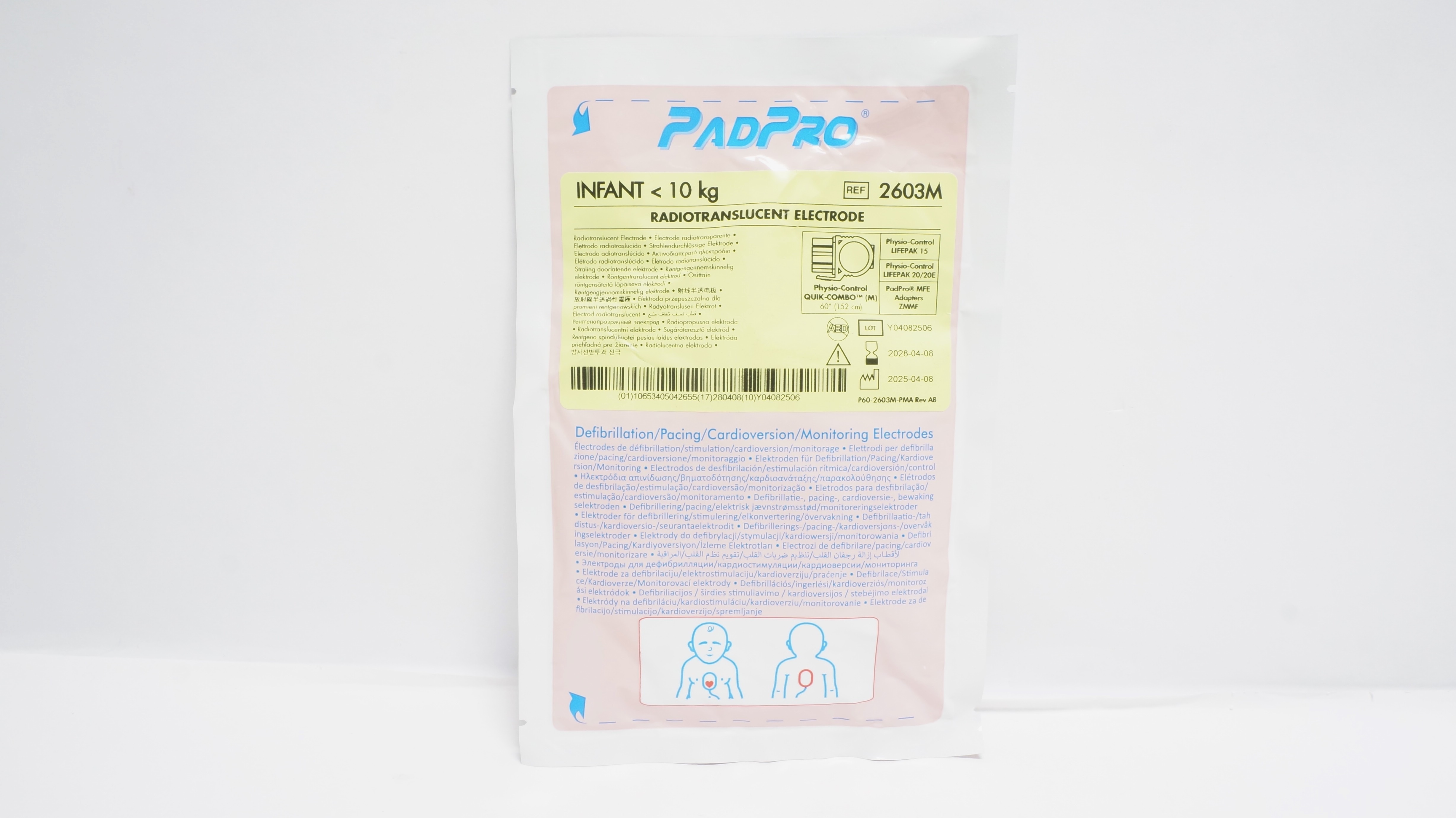 ConMed 2603M PadPro Pediatric Radiotranslucent Electrode Infant < 10 kg