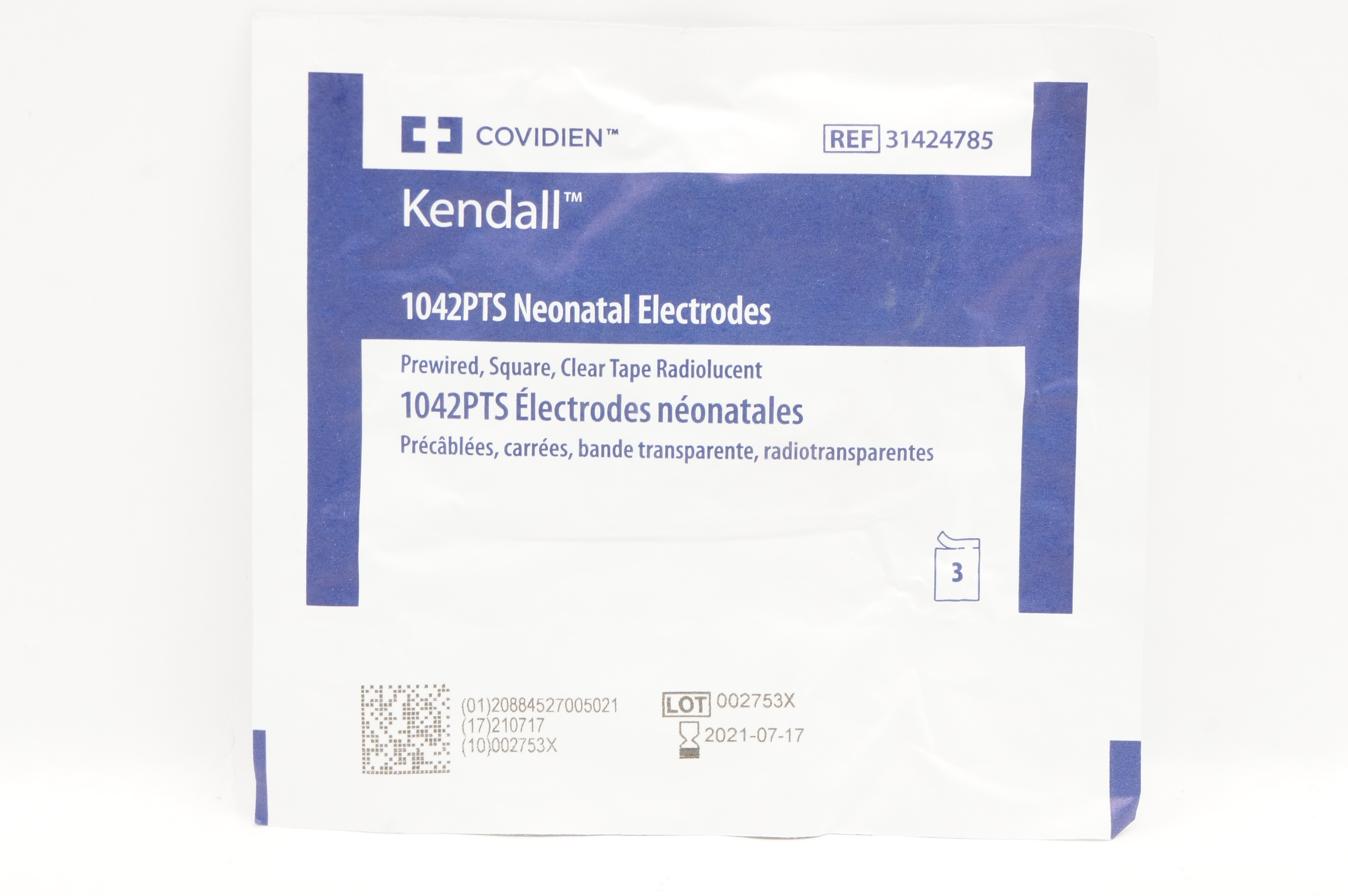 Covidien 31424785 Kendall 1042PTS Neonatal Electrodes (x) - Pack of 3