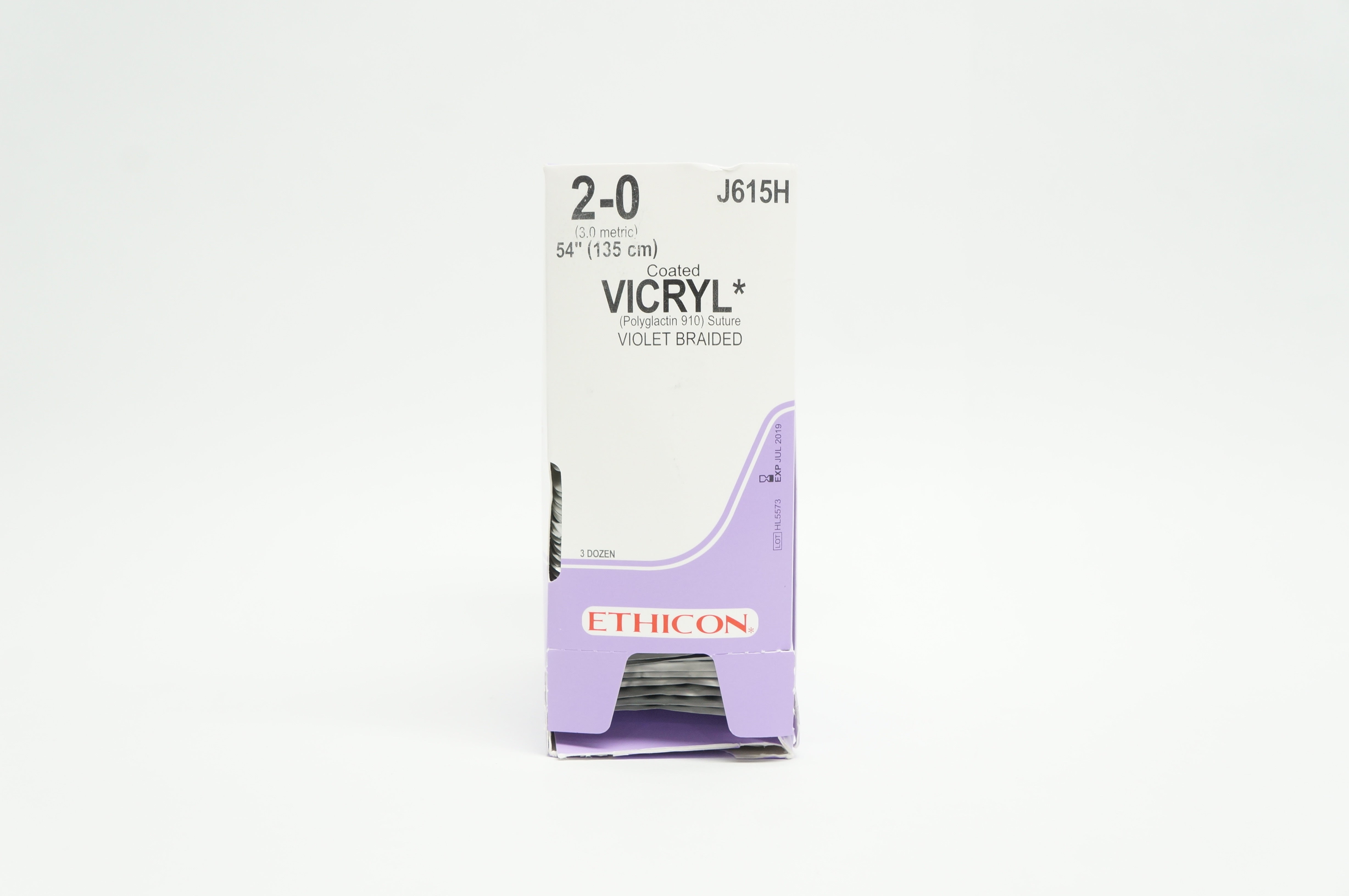 Ethicon J615H 2-0 Coated VICRYL Polyglactin Stre 54inch (x) - Box of 36