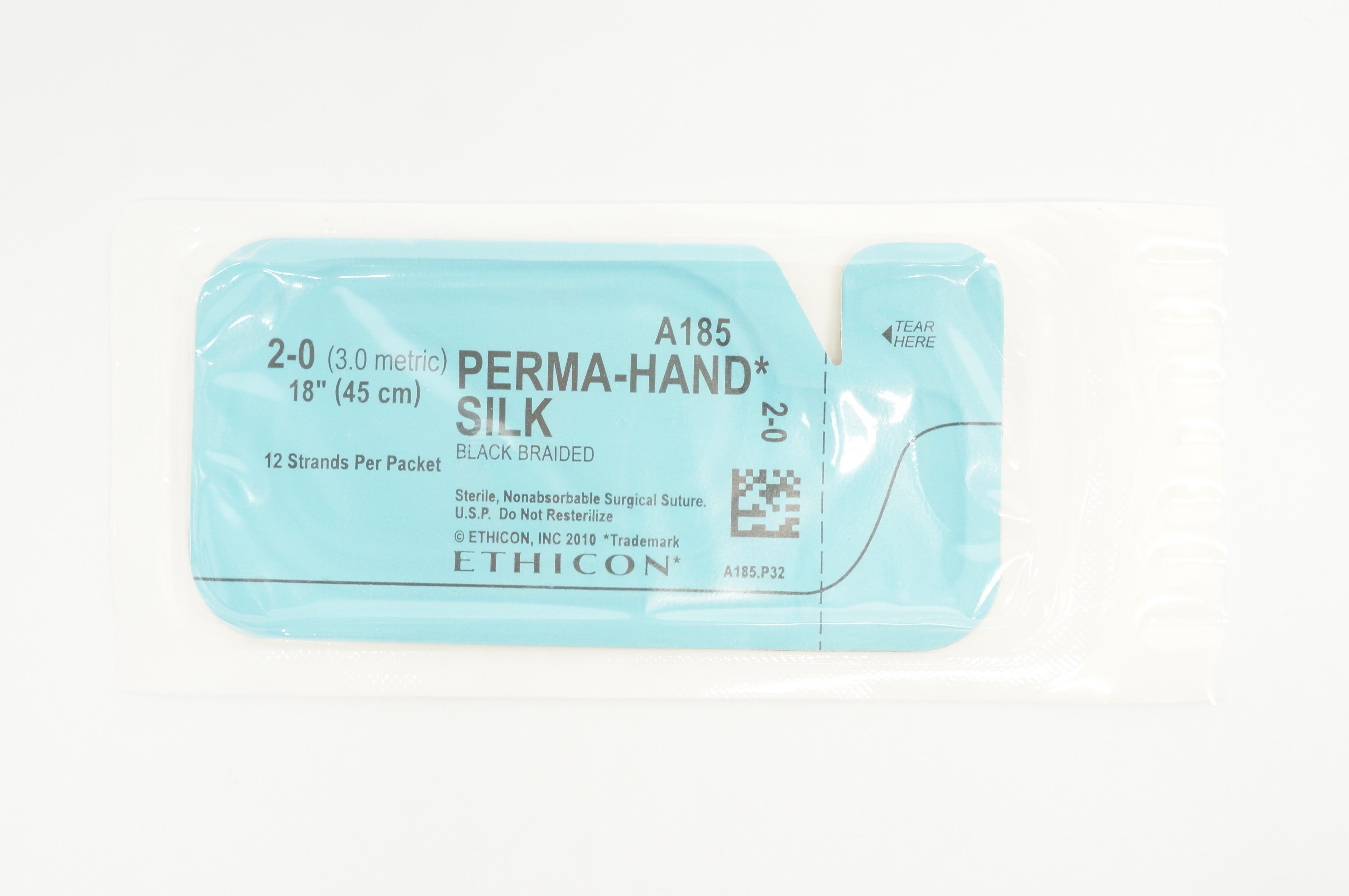 Ethicon A185 2-0 PERMA-HAND SILK, 18inch (x)