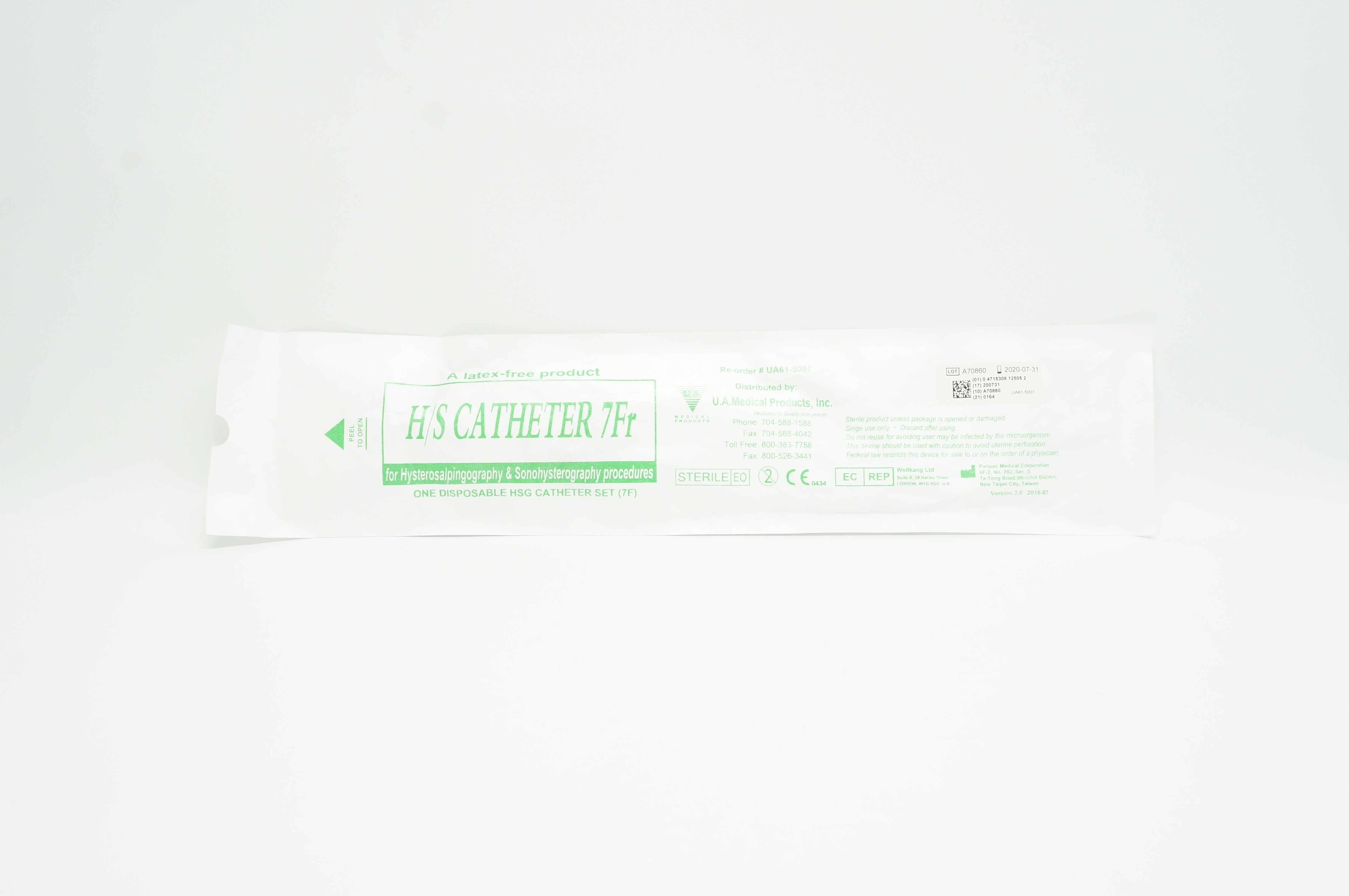 U.A. Medical Products UA61-5007  H/S Cath. 7Fr (x)
