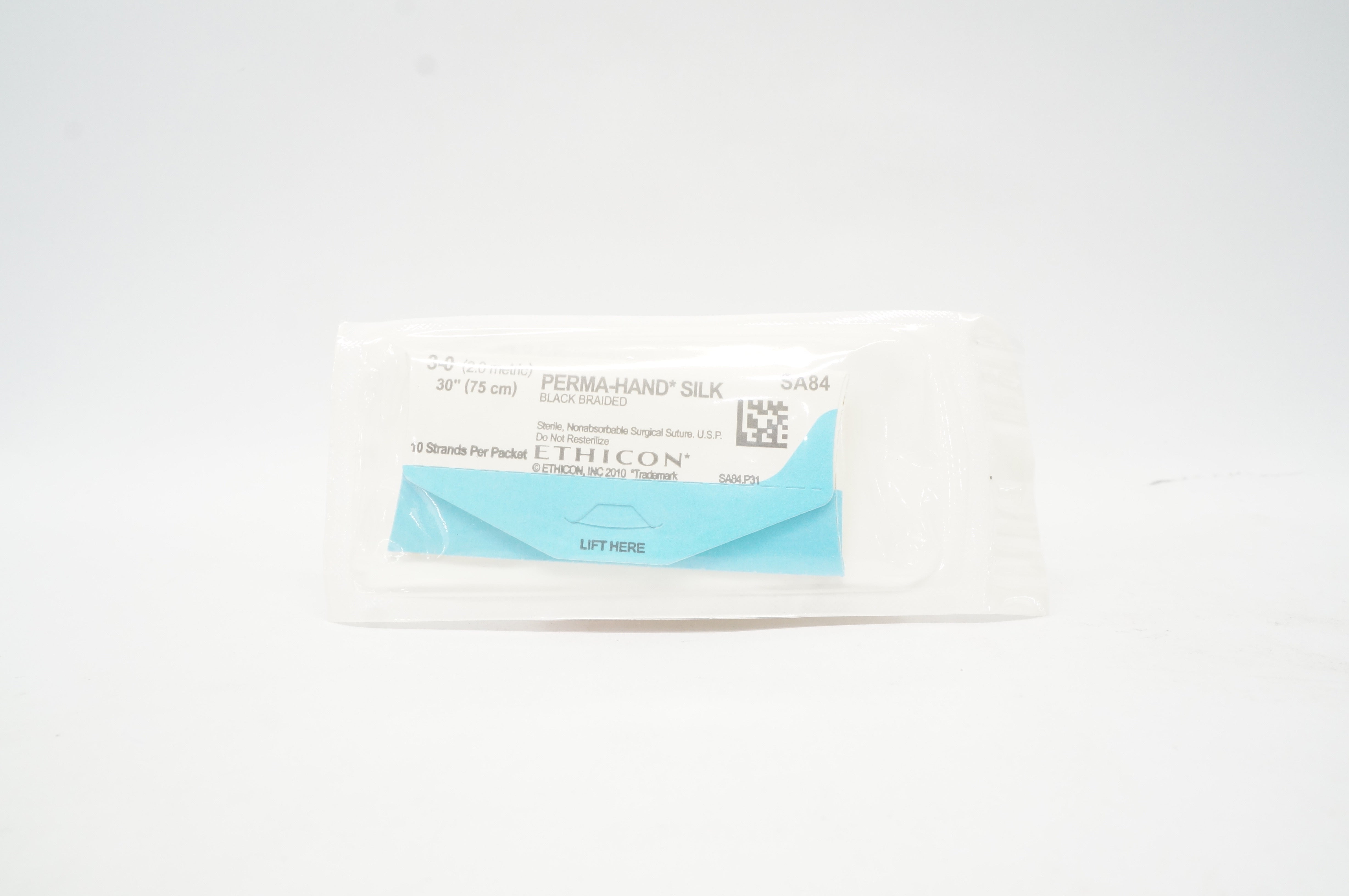 Ethicon SA84 3-0 Perma-Hand Silk, Black Braided Surgical Stre 30 inch (x)