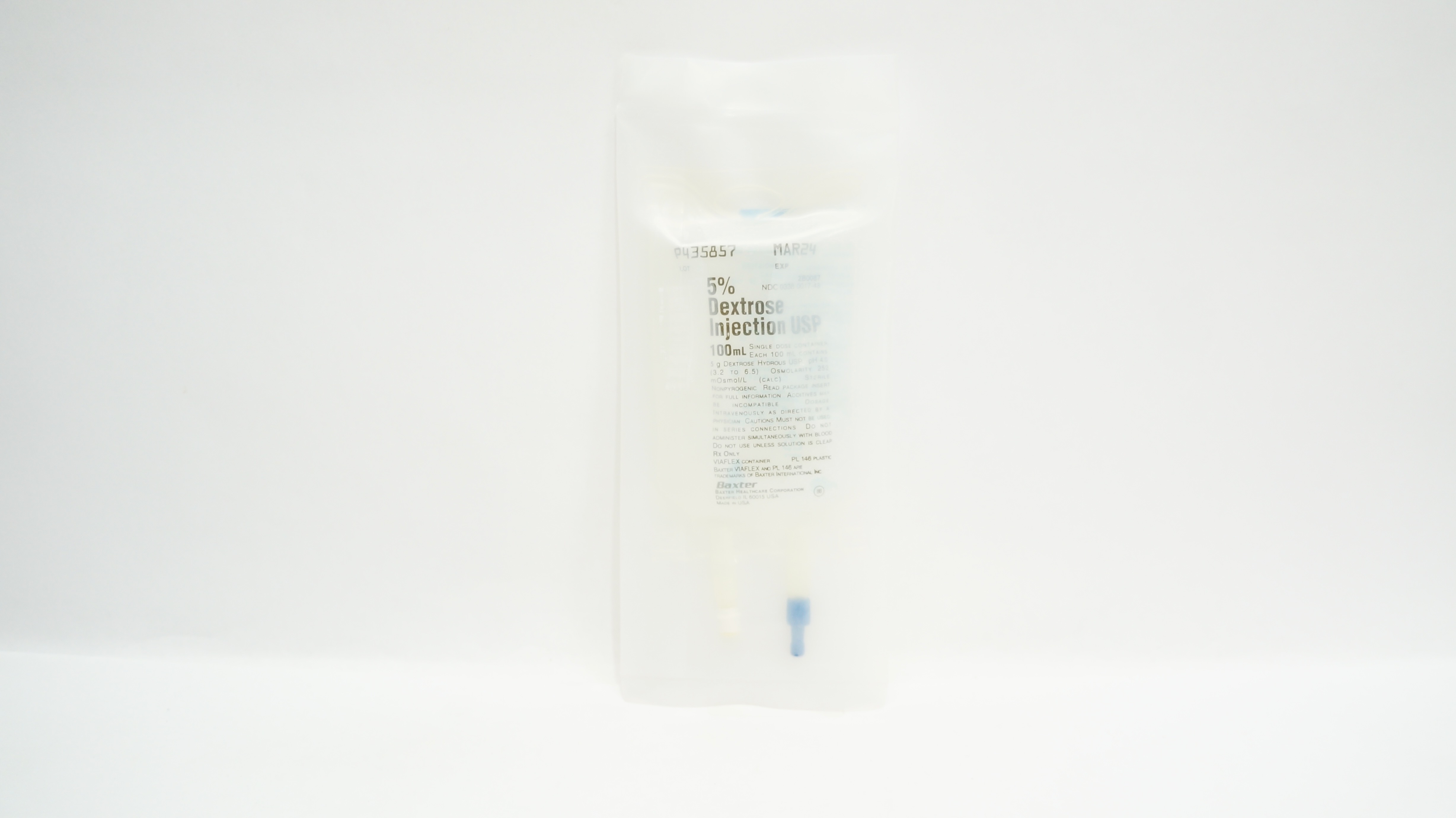 Baxter 2B0087 5% Dextrose Injection USP 100ml