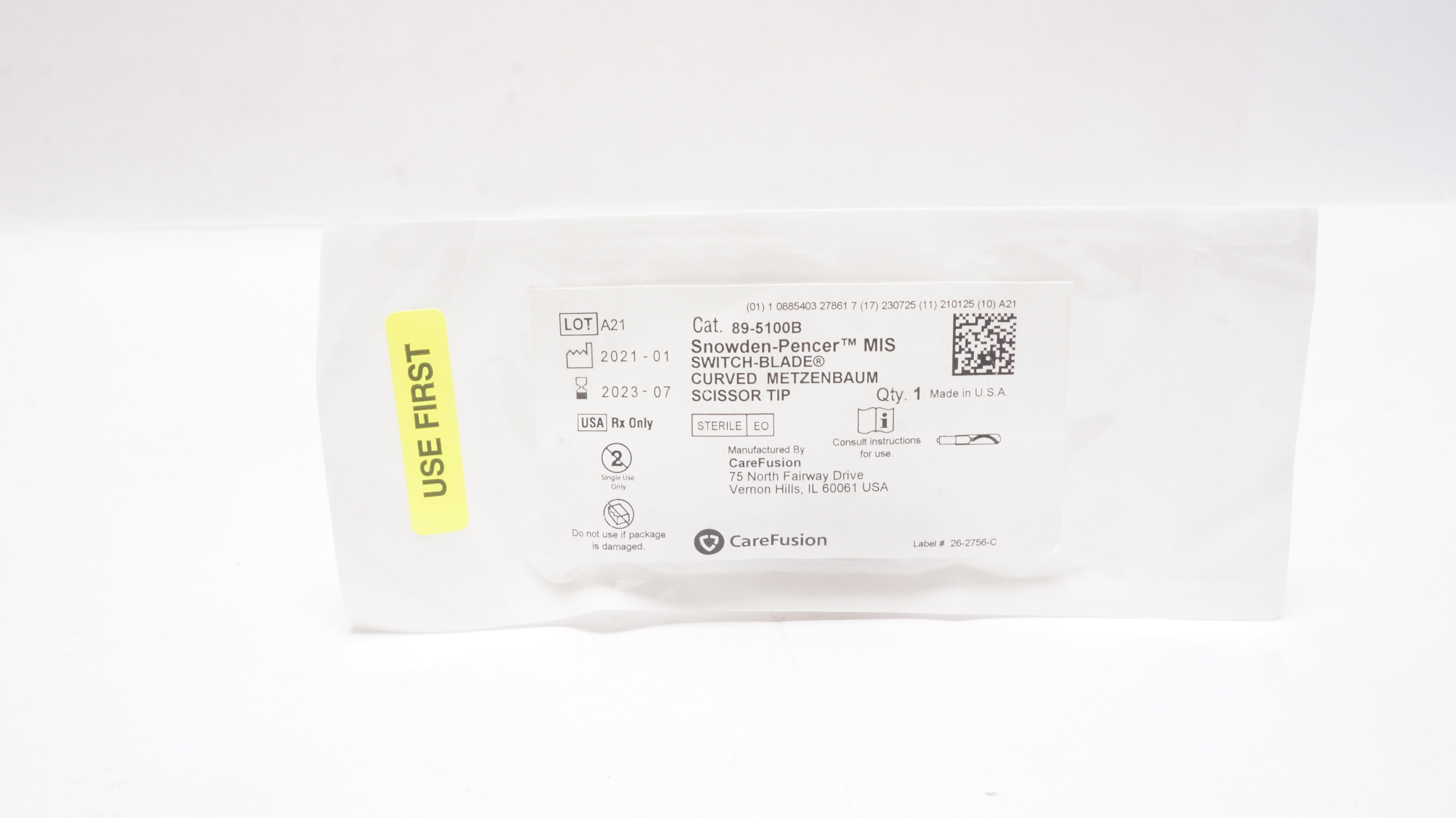 CareFusion 89-5100B Snowden-Pencer Switch-Blade Curv Metzenbaum Scissor Tip