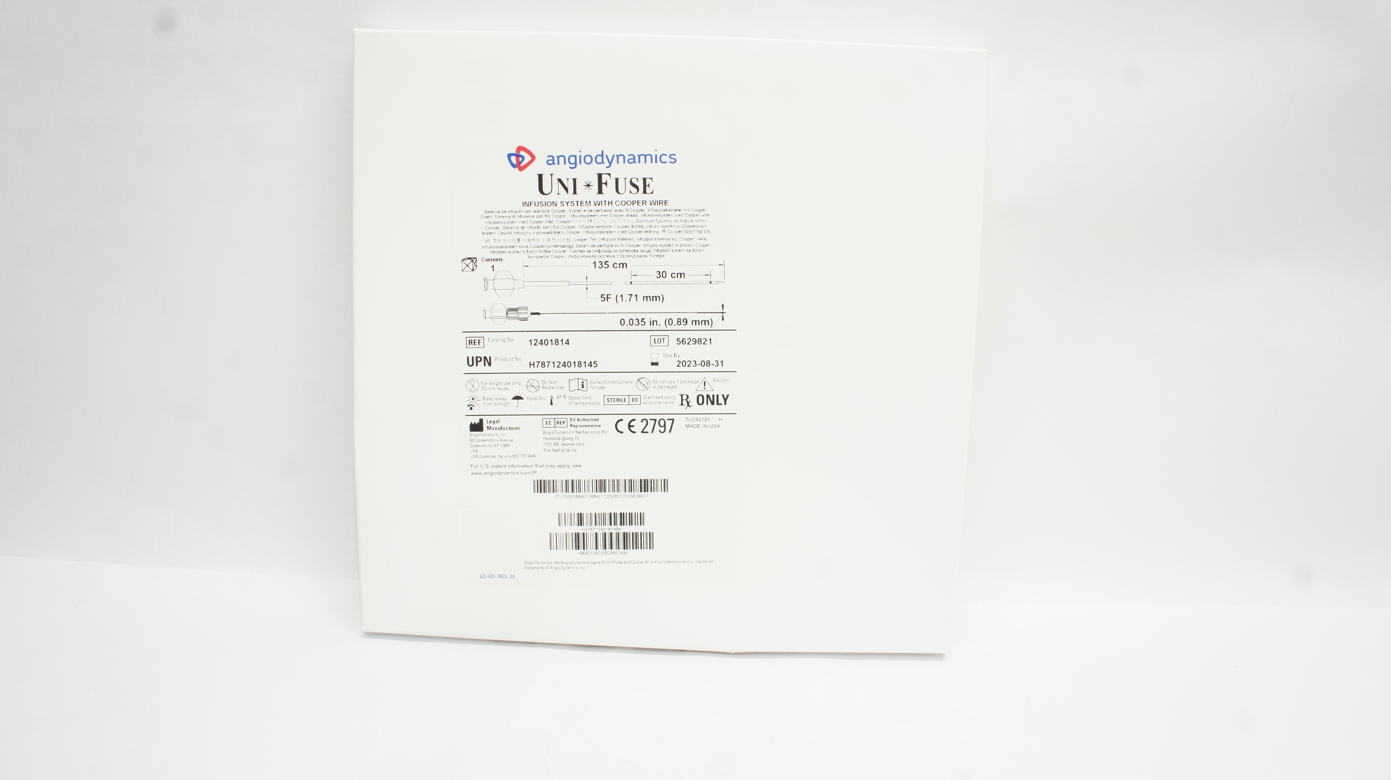 AngioDynamics 12401814 UniFuse Infusion System W/Cooper Wire 5F x 135 x 30cm(x)