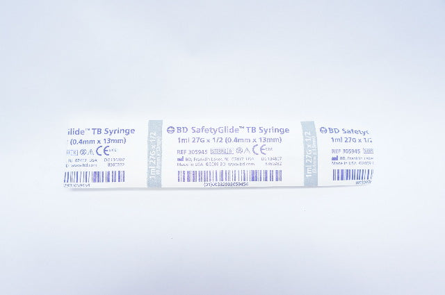 BD 305945 SafetyGlide TB Syringe 1ml, 27G x 1/2