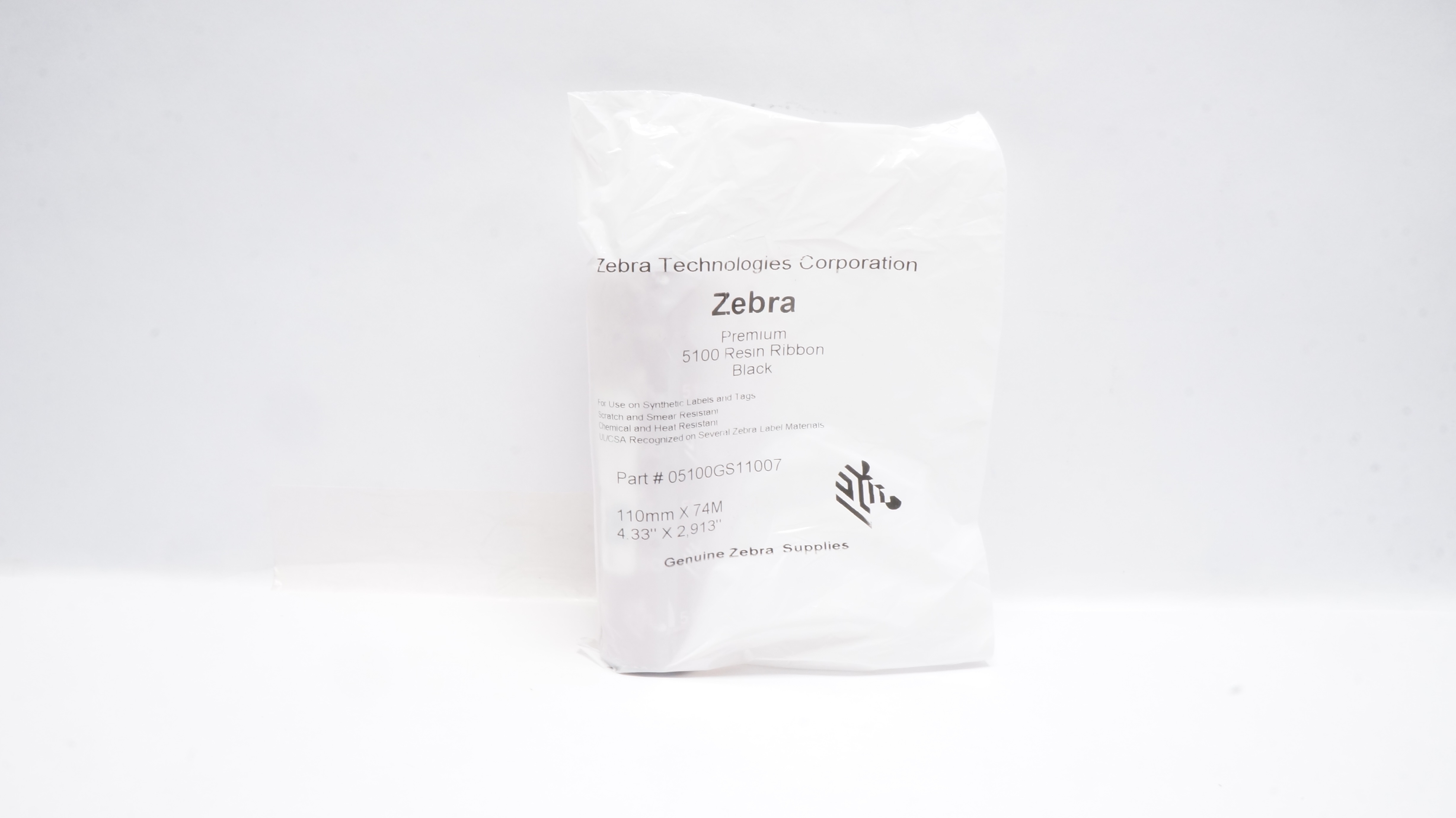 Zebra 05100GS11007 Premium 5100 Resin Ribbon Black  4.33 x 2.913inch