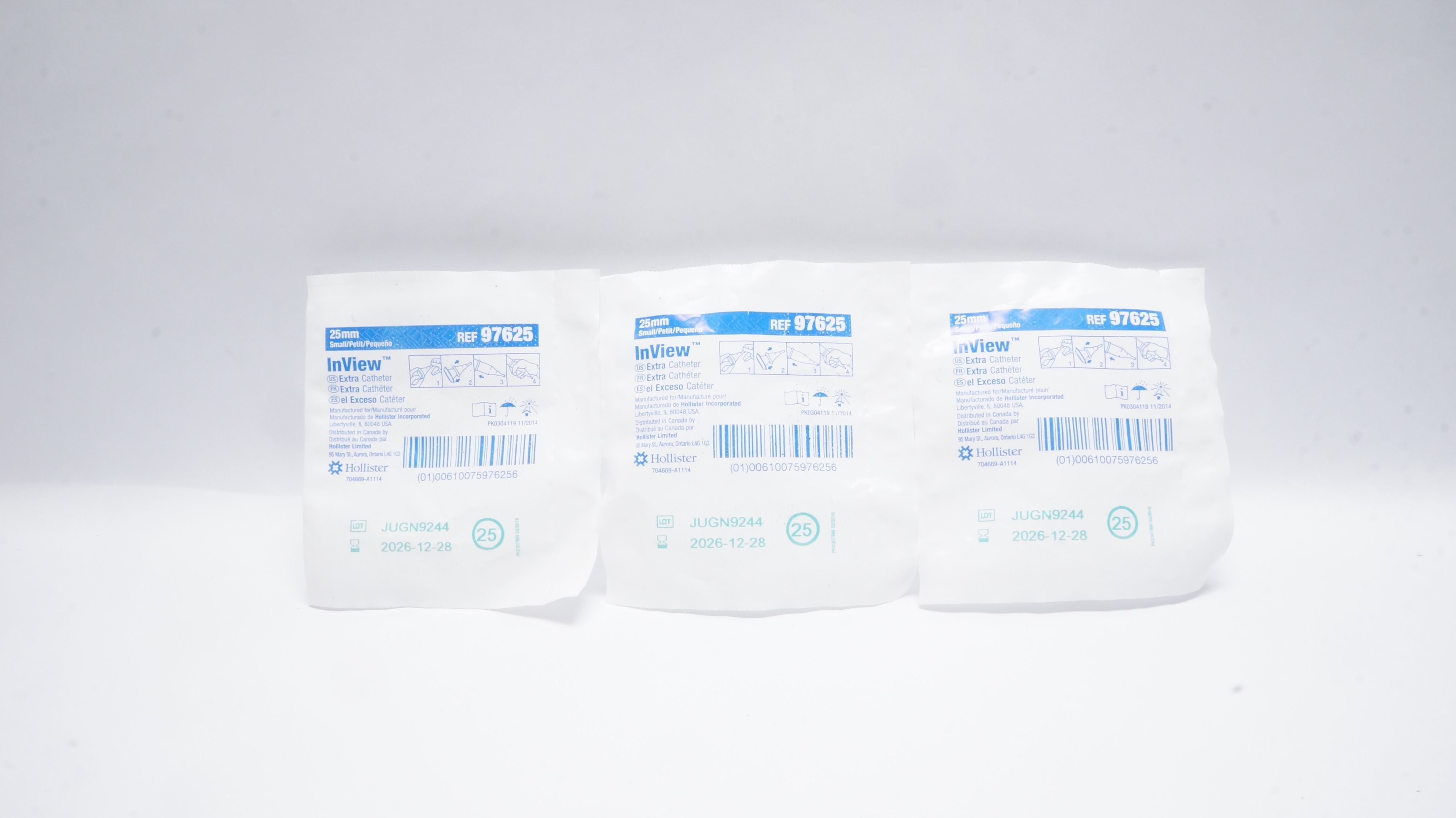 Hollister 97625 InView Extra Cath. Small 25mm - Lot of 3