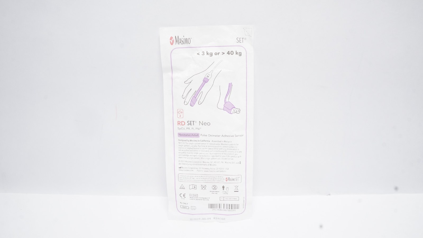 Masimo 4003 RD SET Neo Pulse Oximeter Sensor < 3 kg or > 40 kg