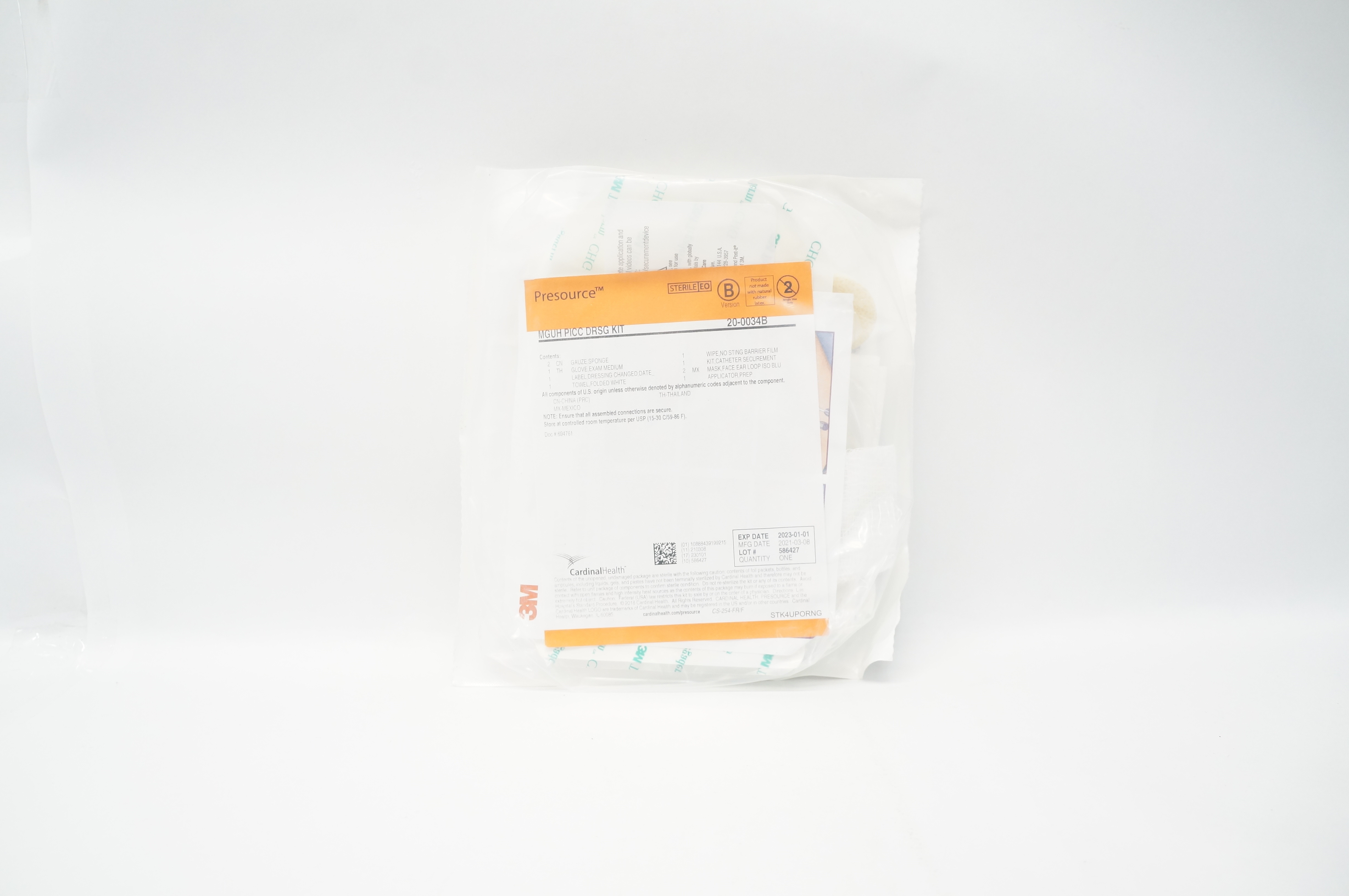 Cardinal Health 20-0034B Presource MGUH PICC DRSG Kit