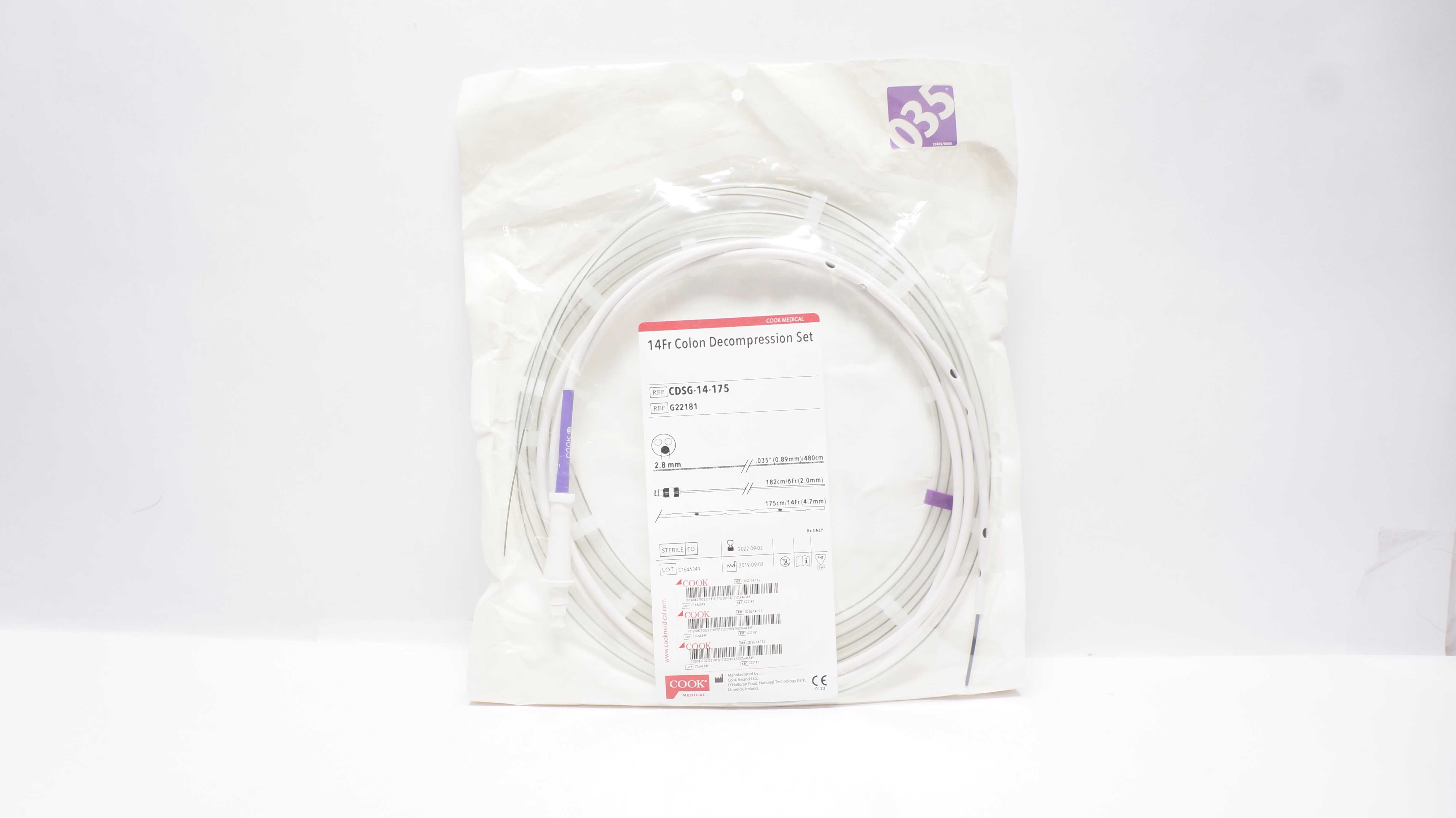 Cook Medical G22181 Colon Decompression Set 14Fr .035inch x 182 x 175cm (x)