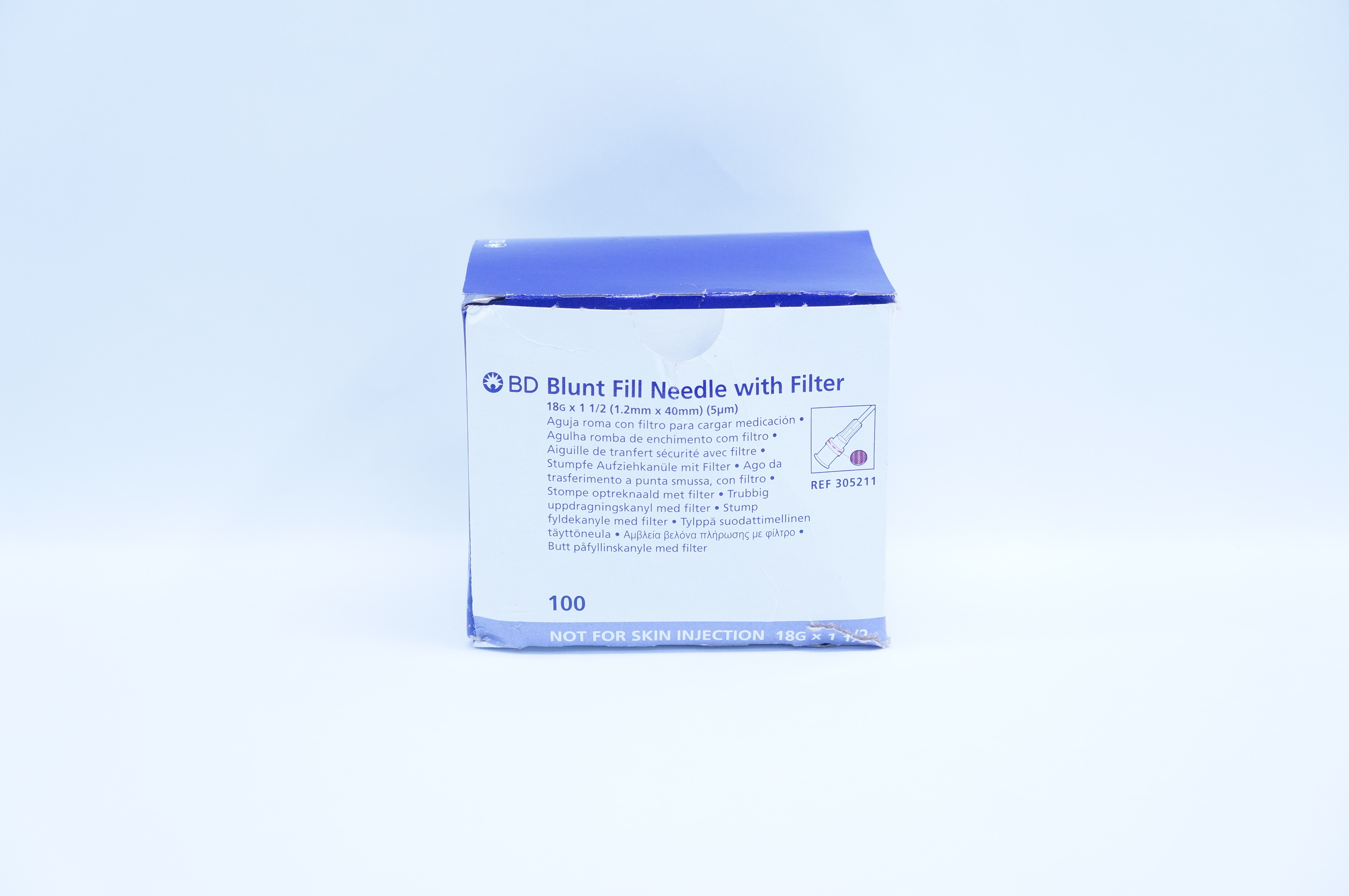 BD 305211 Blunt Fill Ndle with Filter 18G x 1 1/2 - Box of 100