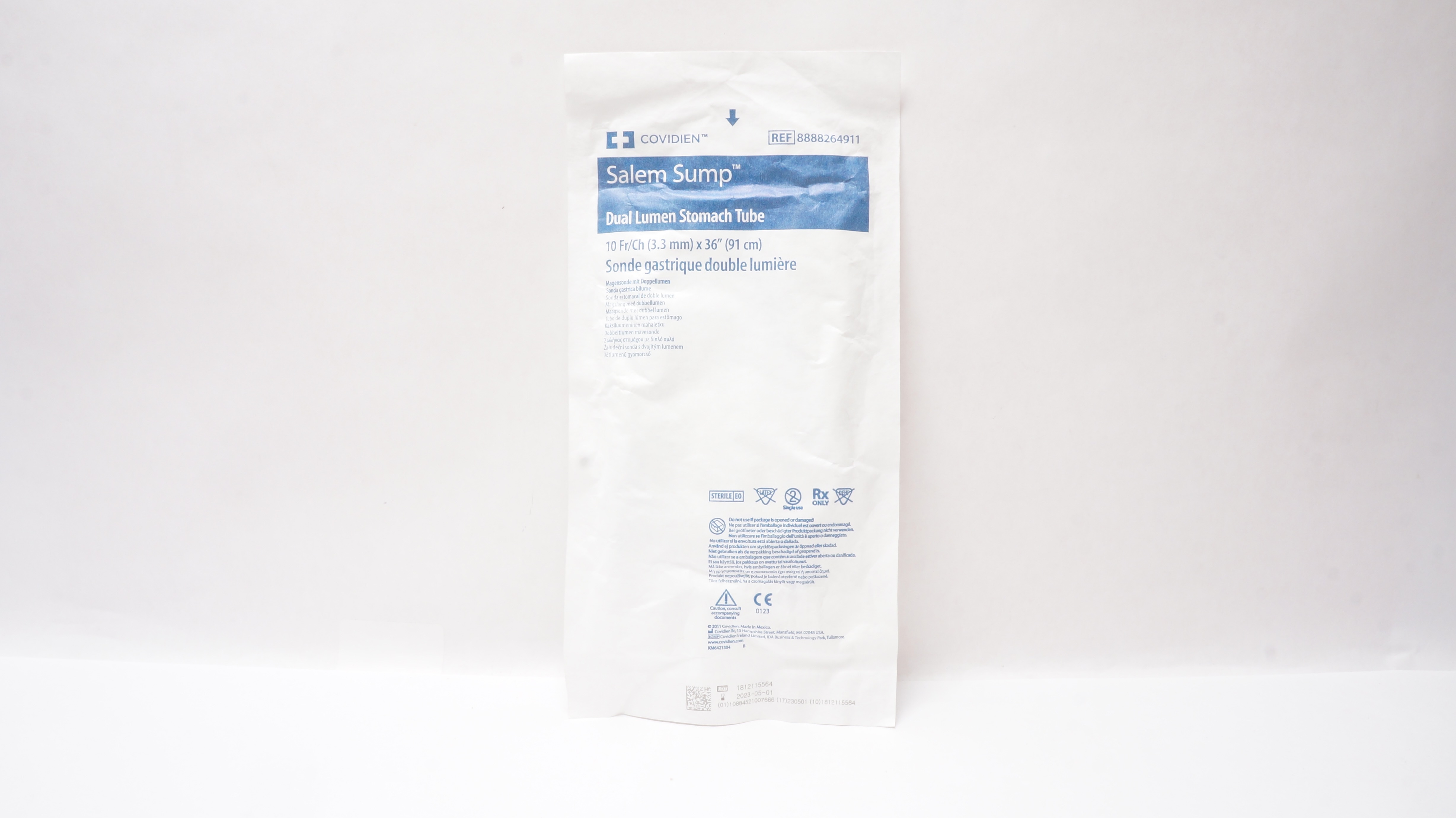 Covidien 8888264911 Salem Sump Dual Lumen Stomach Tube 10Fr/Ch x 36 inch