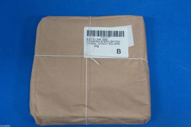Wrapper Sterilization 12 x 12inch green W/O Diagonal Stitching ~ Pack of 6