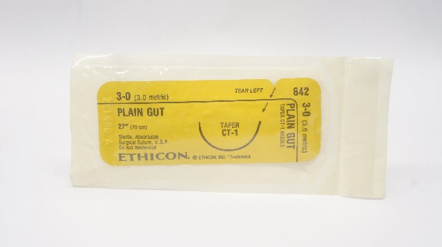 Ethicon 842 3-0 Plain Gut Surgical Stre 27inch Taper, CT-1 Ndle