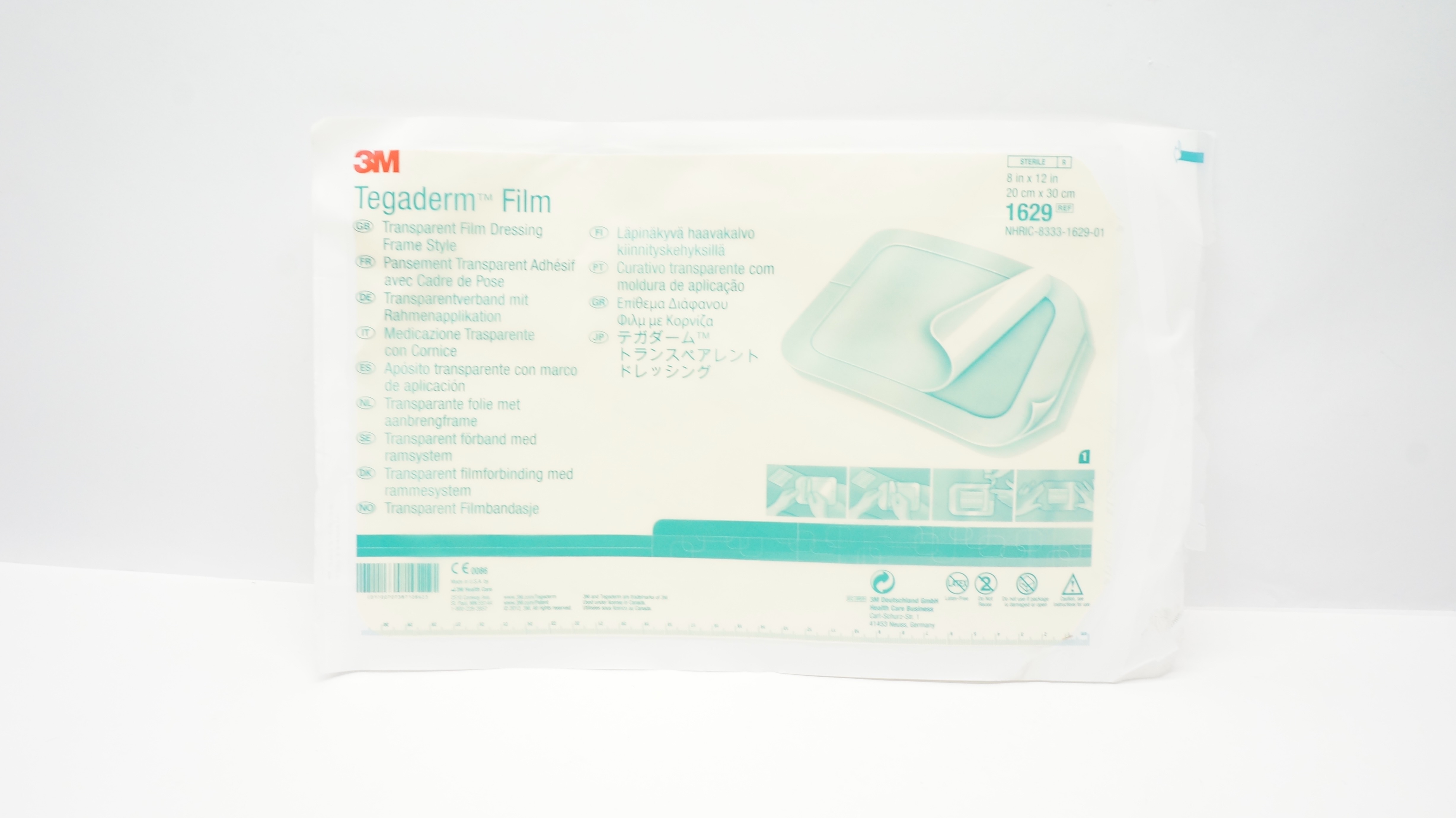 3M 1629 Tegaderm Transparent Film Dressing Frame Style 8 inch x 12 inch