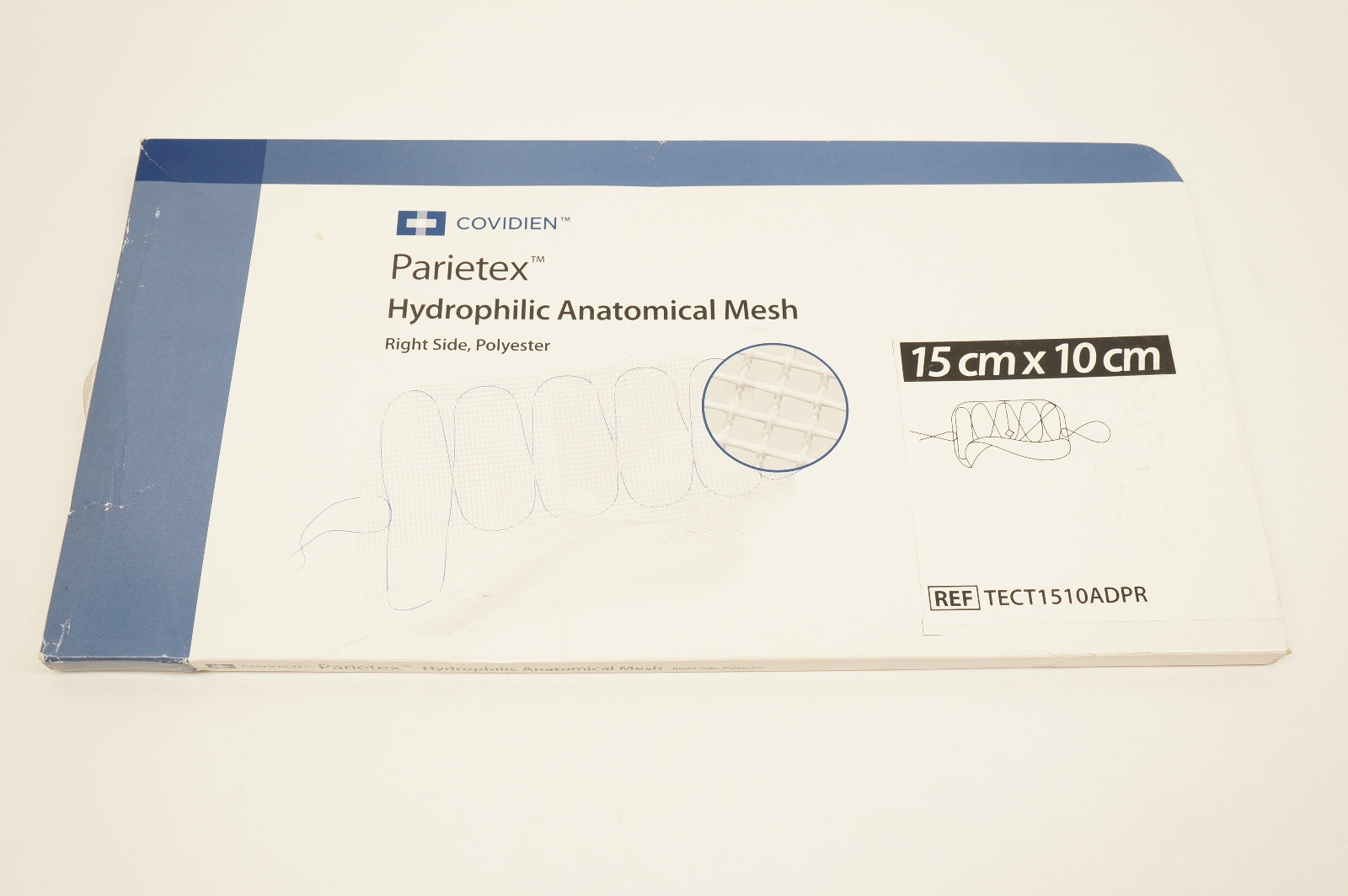 Covidien TECT1510ADPR Parietex Hydrophilic Anatomical Mesh 15cm x 10cm (x)
