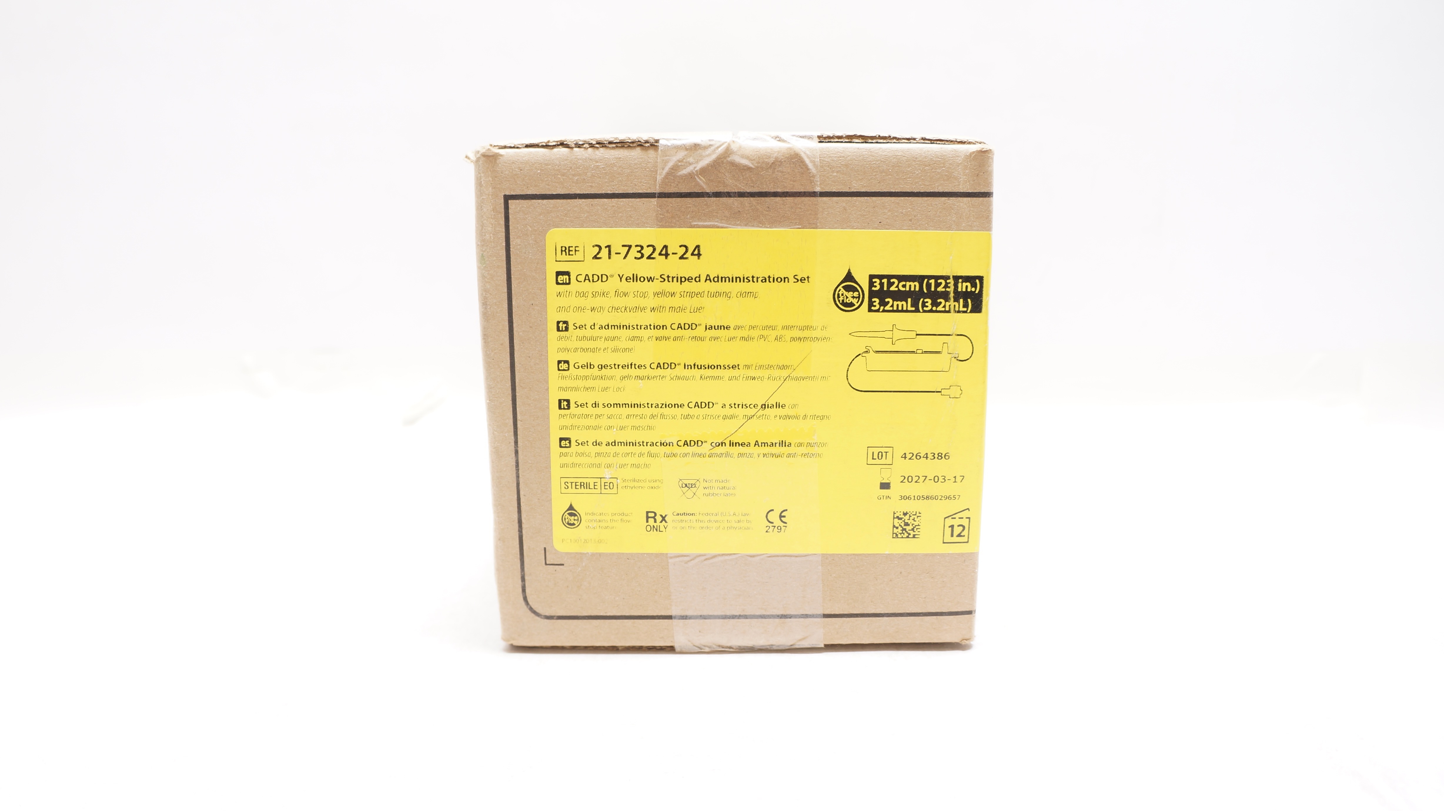 Smith Medical 21-7324-24 Cadd Administration Set  123inch x 3.2ml - Box of 12