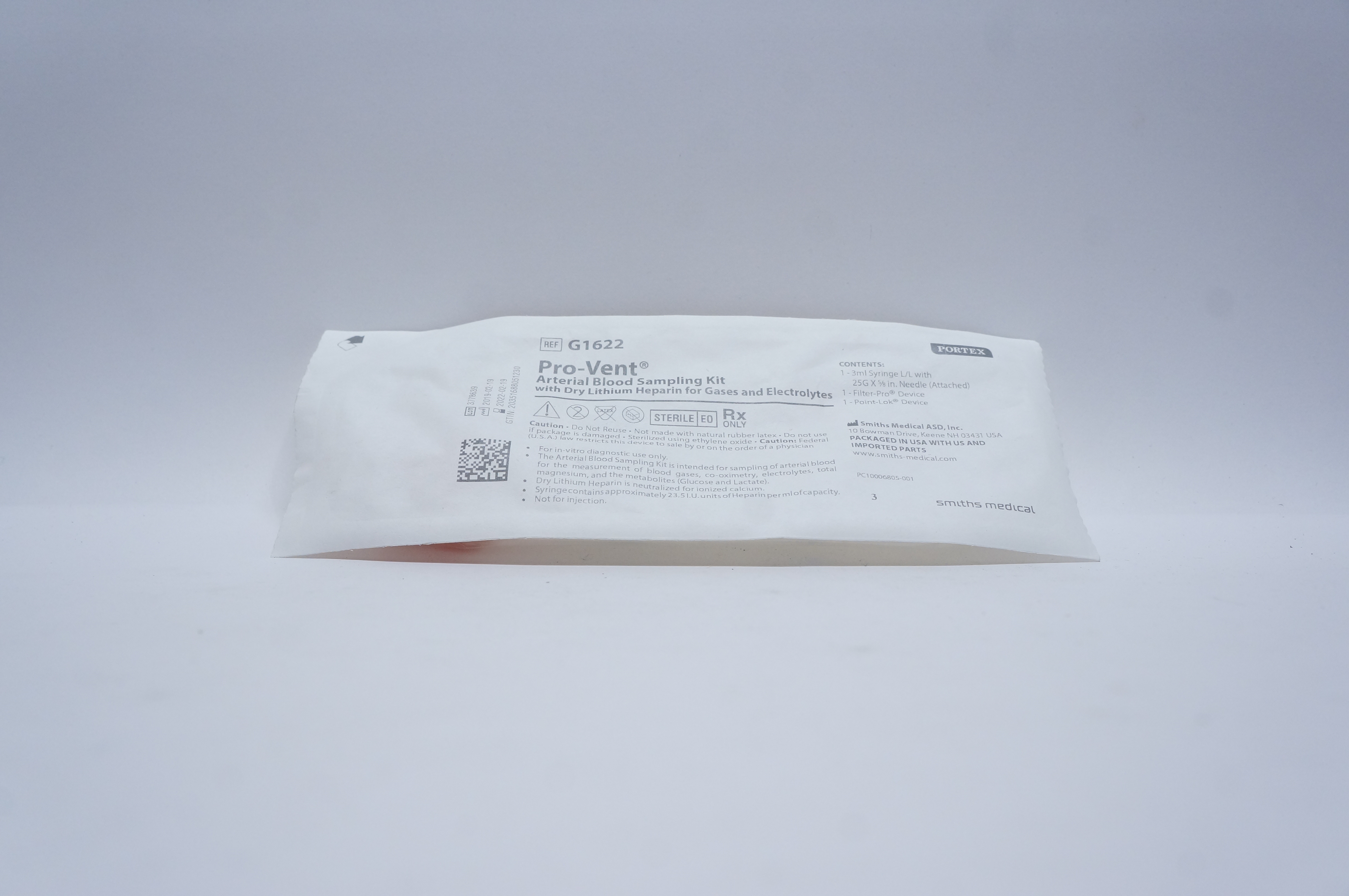 Smiths Medical G1622 Pro-Vent Arterial Blood Sampling Kit