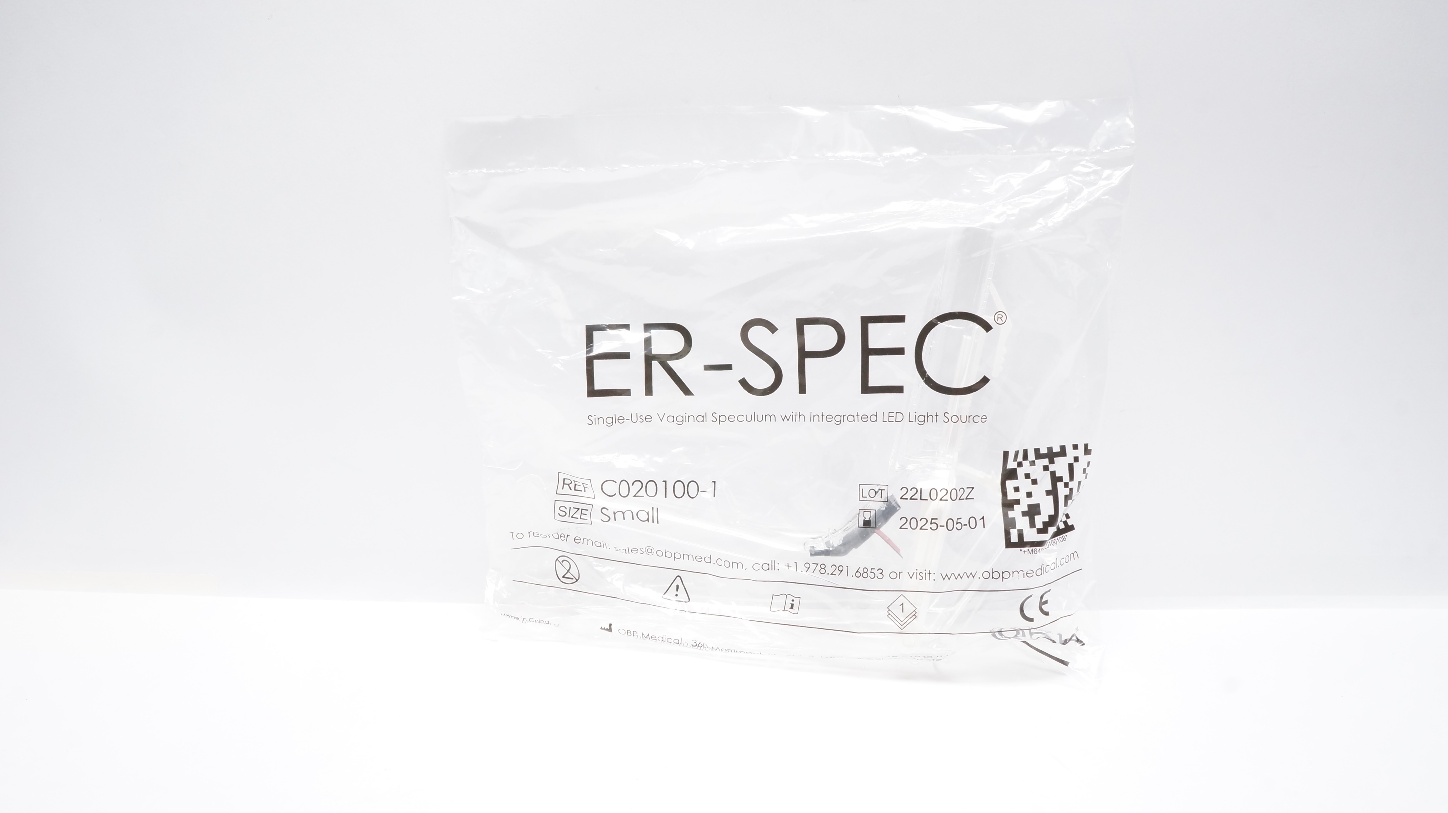 OBP Medical C020100-1 Er-Spec Vaginal Speculum W/Integrated Led Light Source