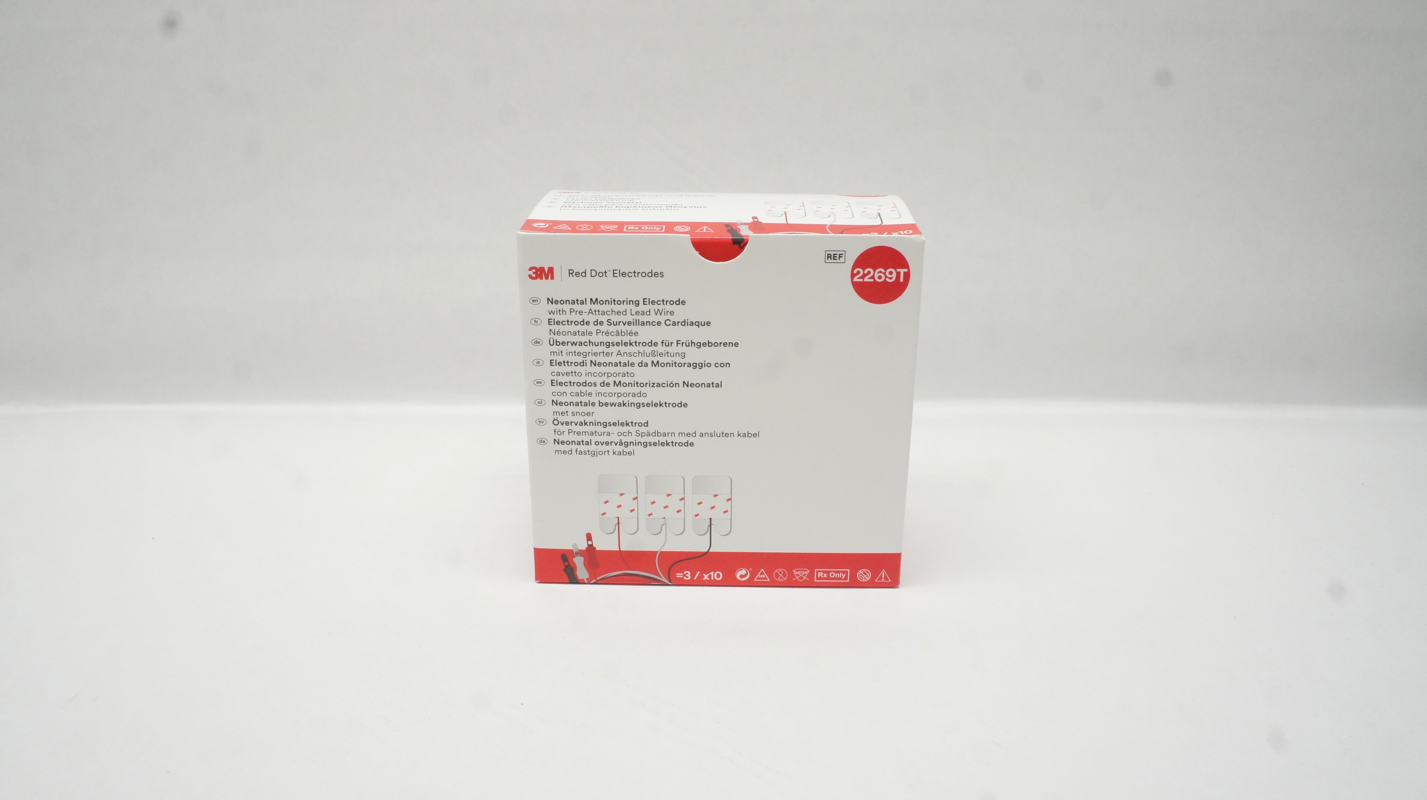 3M 2269T Red Dot Neonatal Monitoring Electrode - Box of 10