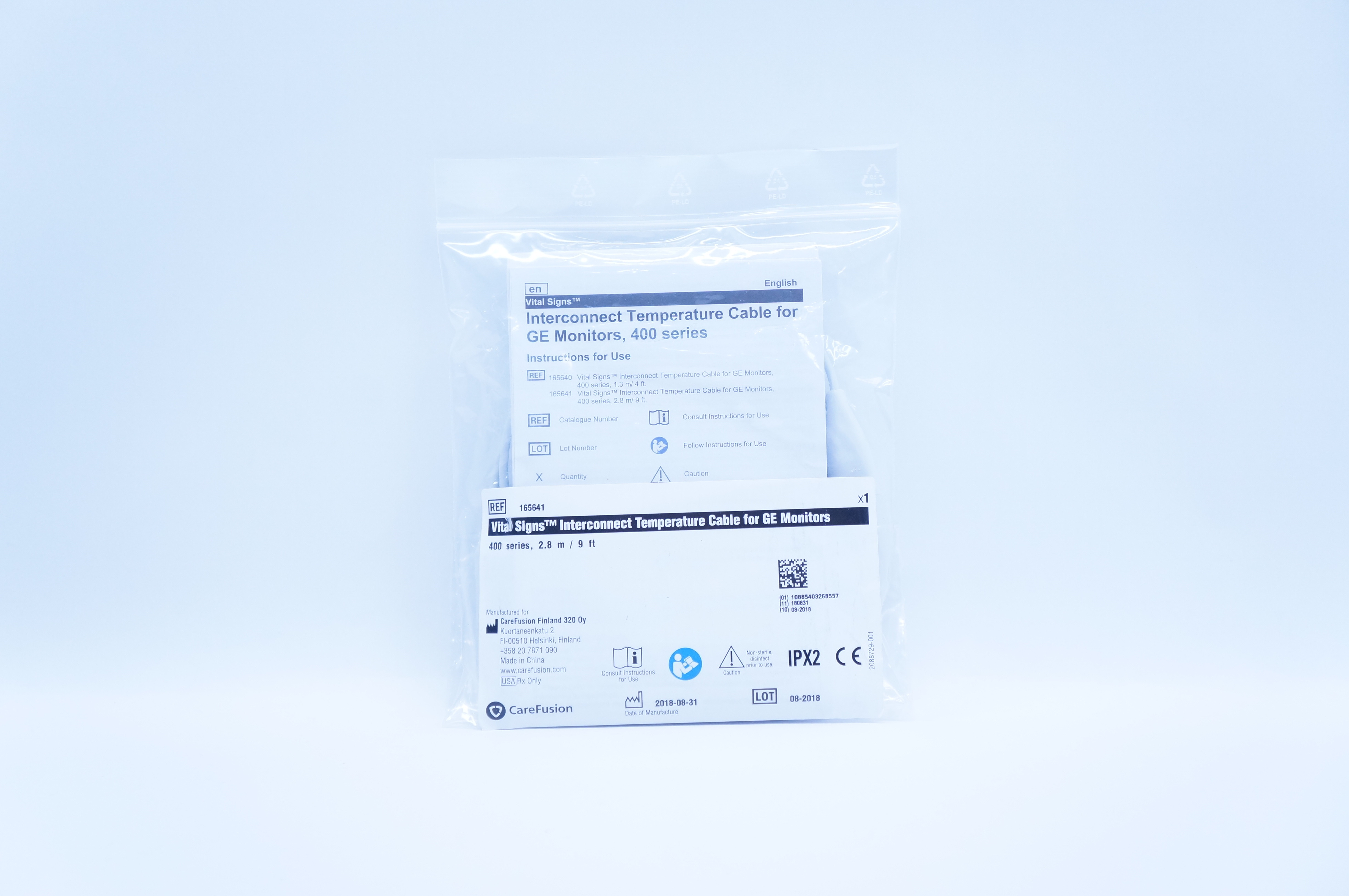 CareFusion 165641 Vital Signs Interconnect Temperature Cable 400 series 2.8m/9ft