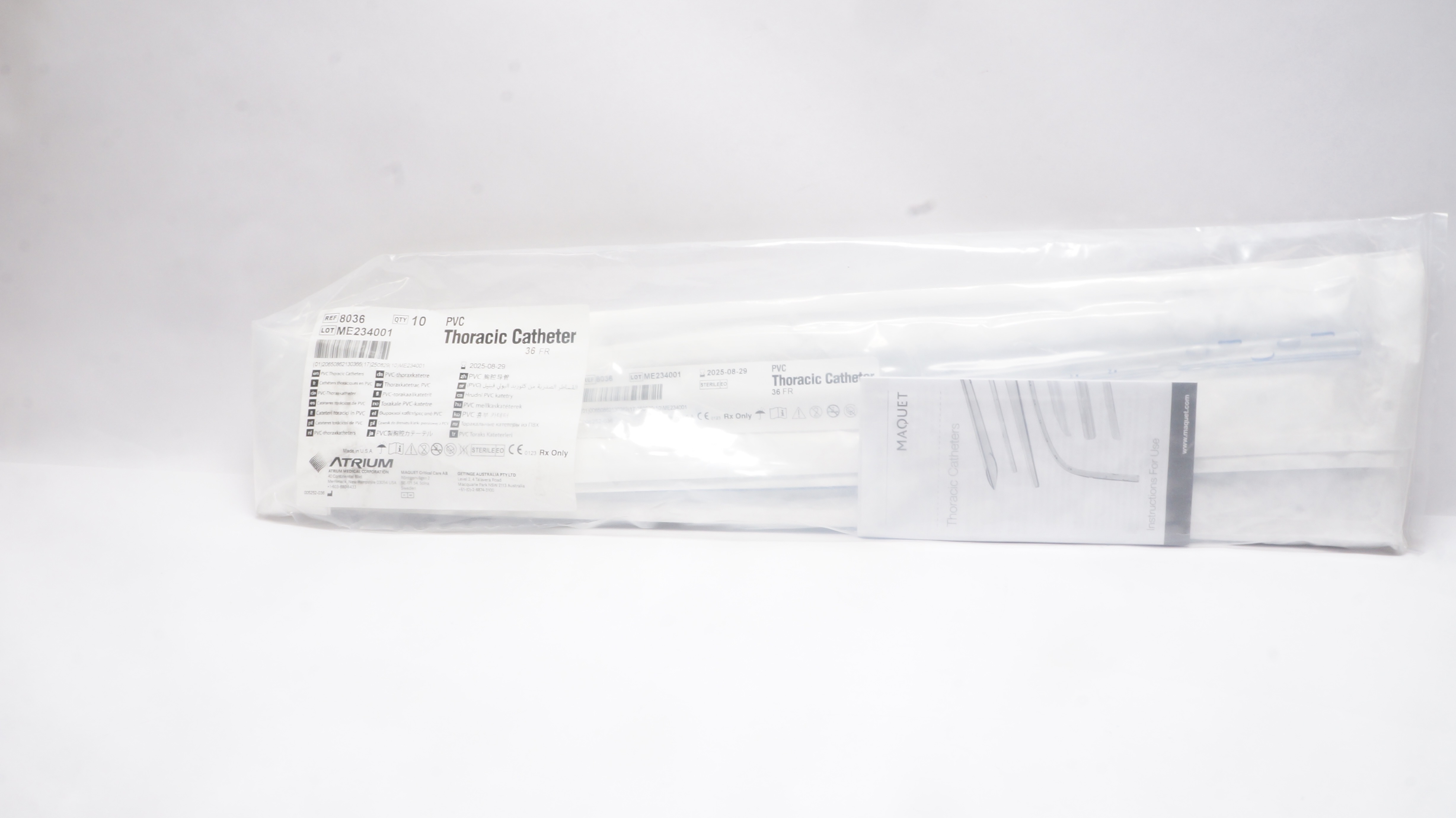 Atrium 8036 PVC Thoracic Cath. 36FR - Box of 10