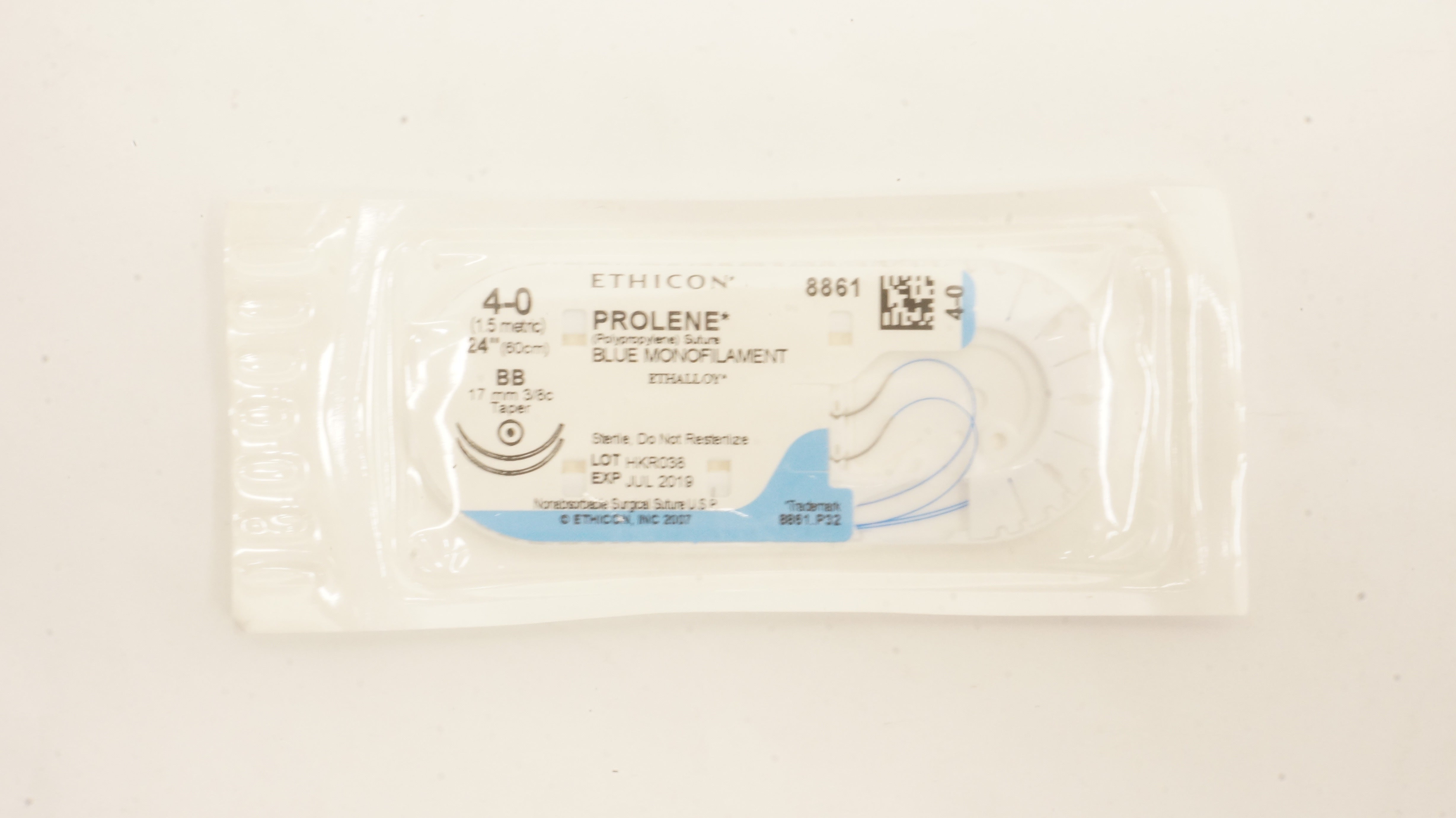 Ethicon 8861 4-0 Prolene Polypropylene Stre BB 17mm 3/8c Taper, 24 inch (x)
