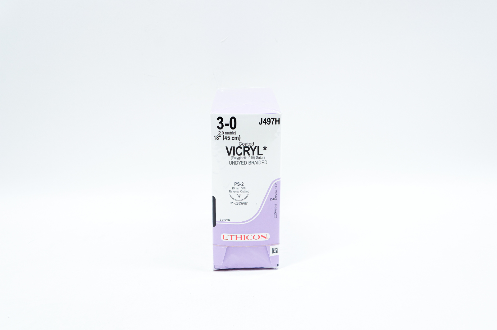Ethicon J497H 3-0 VICRYL, PS-2, 19mmm 3/8c, 18inch - Box of 36