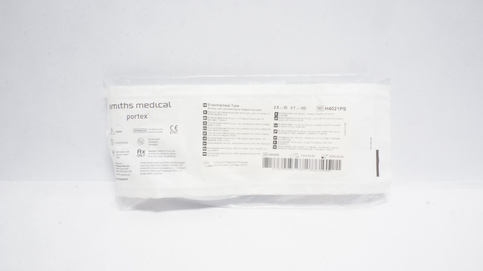 Smiths Medical H4021PS Portex Endotracheal Tube 2.5 mm ID, 3.7 mm OD