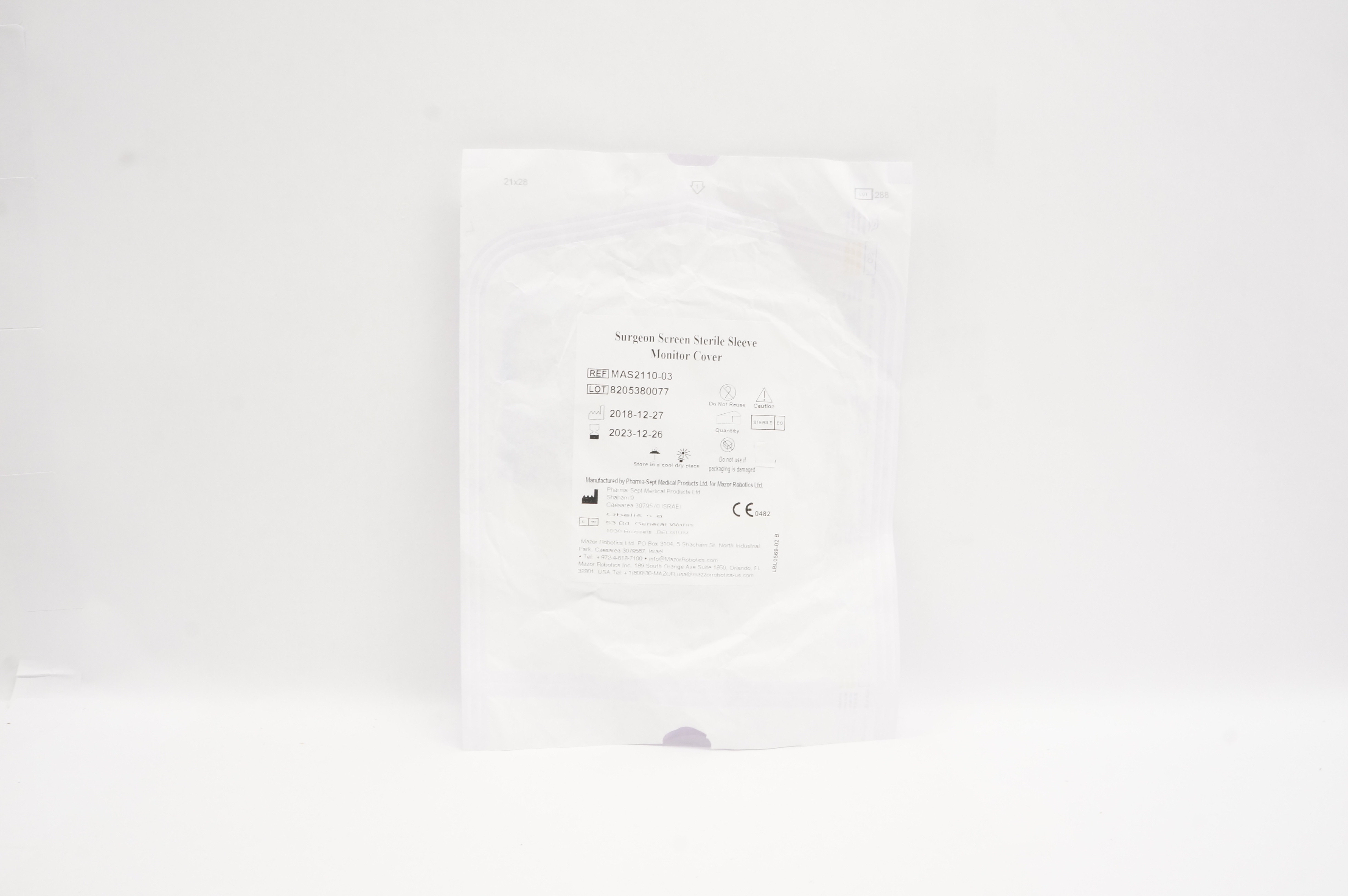 Pharma-Sept MAS2110-03 Surgeon Screen Sterile Sleeve Monitor Cover