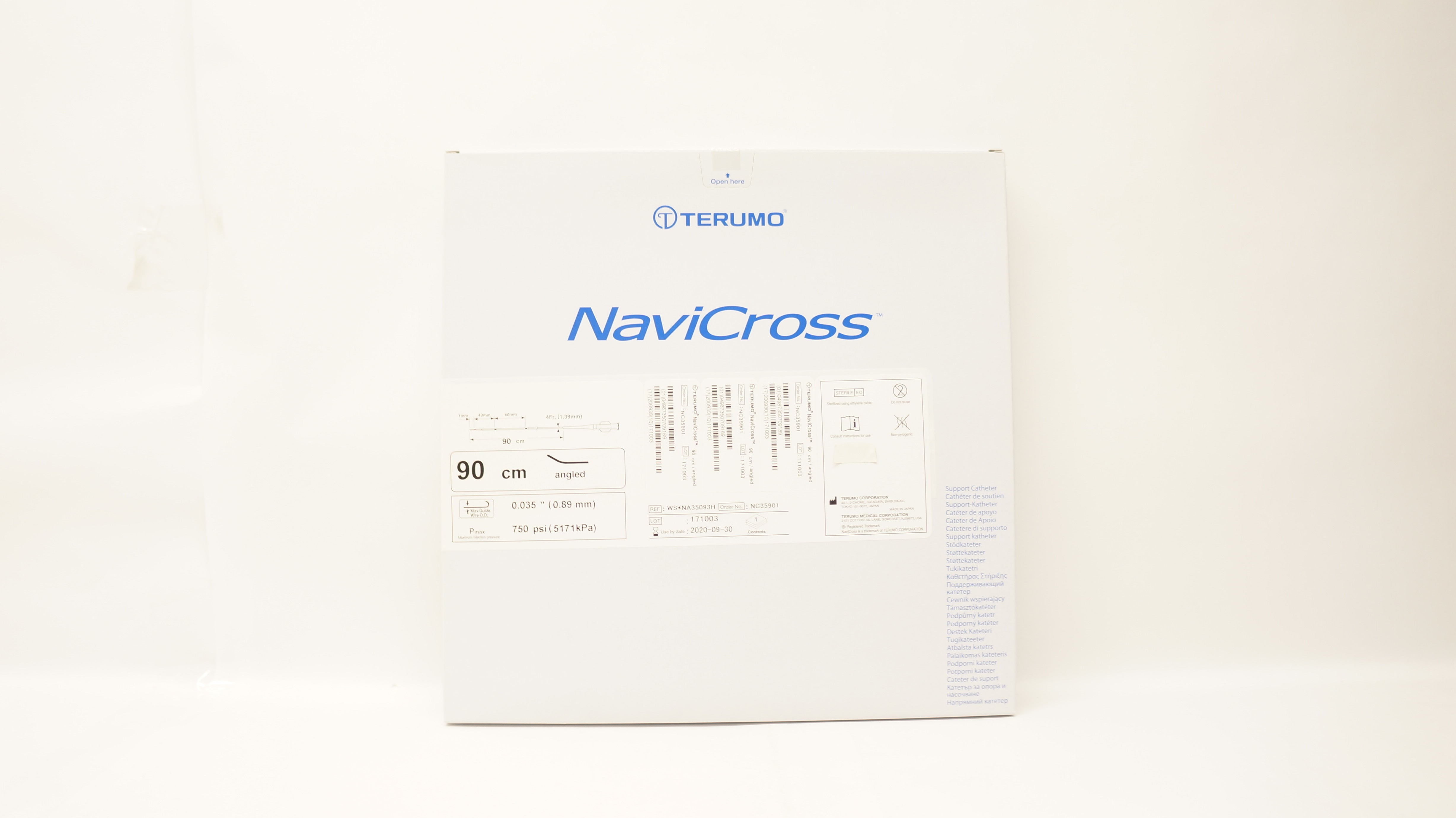 Terumo NC35901 NaviCross Support Cath. 90cm x 0.035 inch Angled (x)