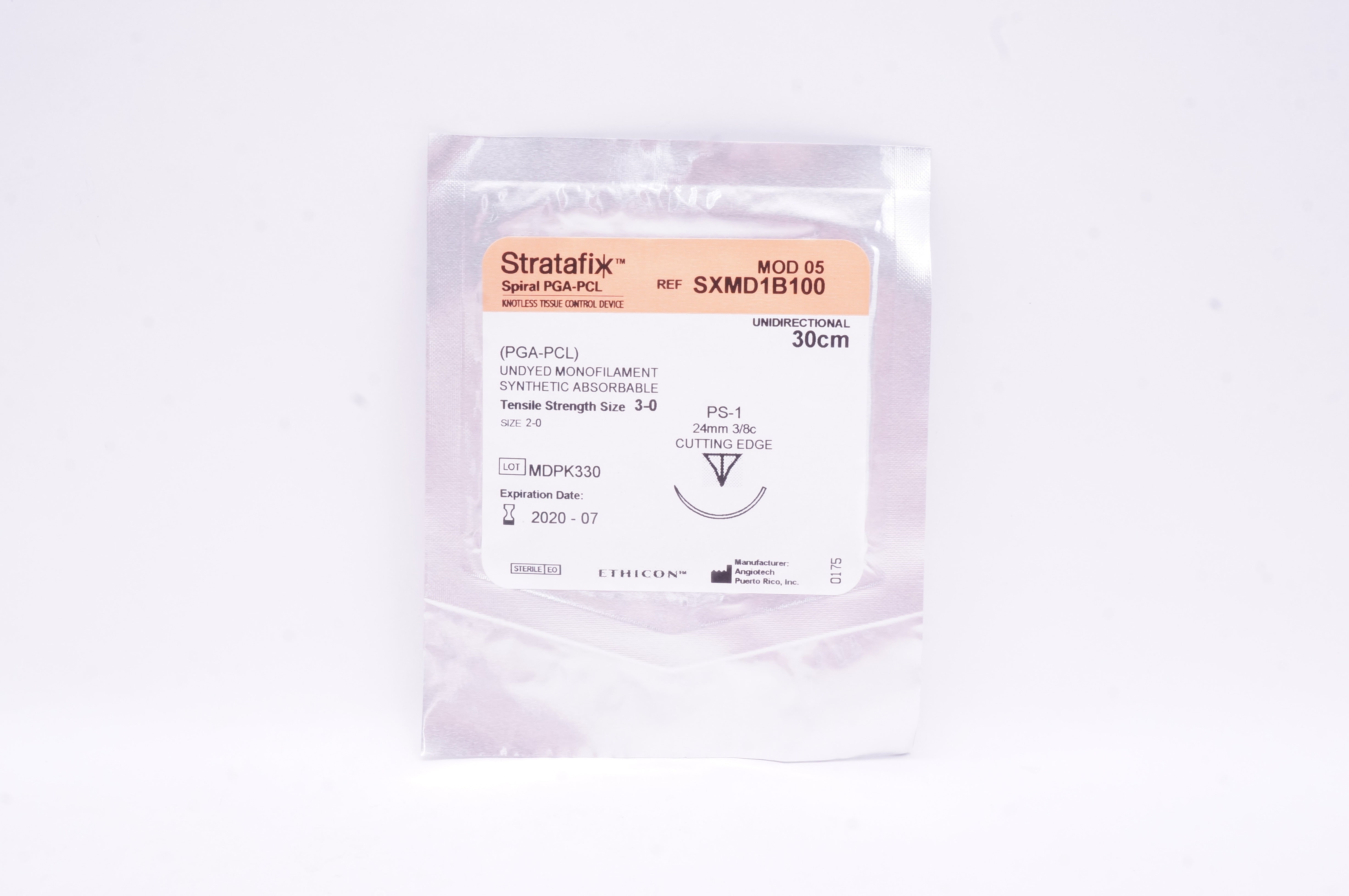 Ethicon SXMD1B100 Stratafix 3-0 Spiral, PS-1 Cutting Edge 24mm 3/8c, 30cm (x)