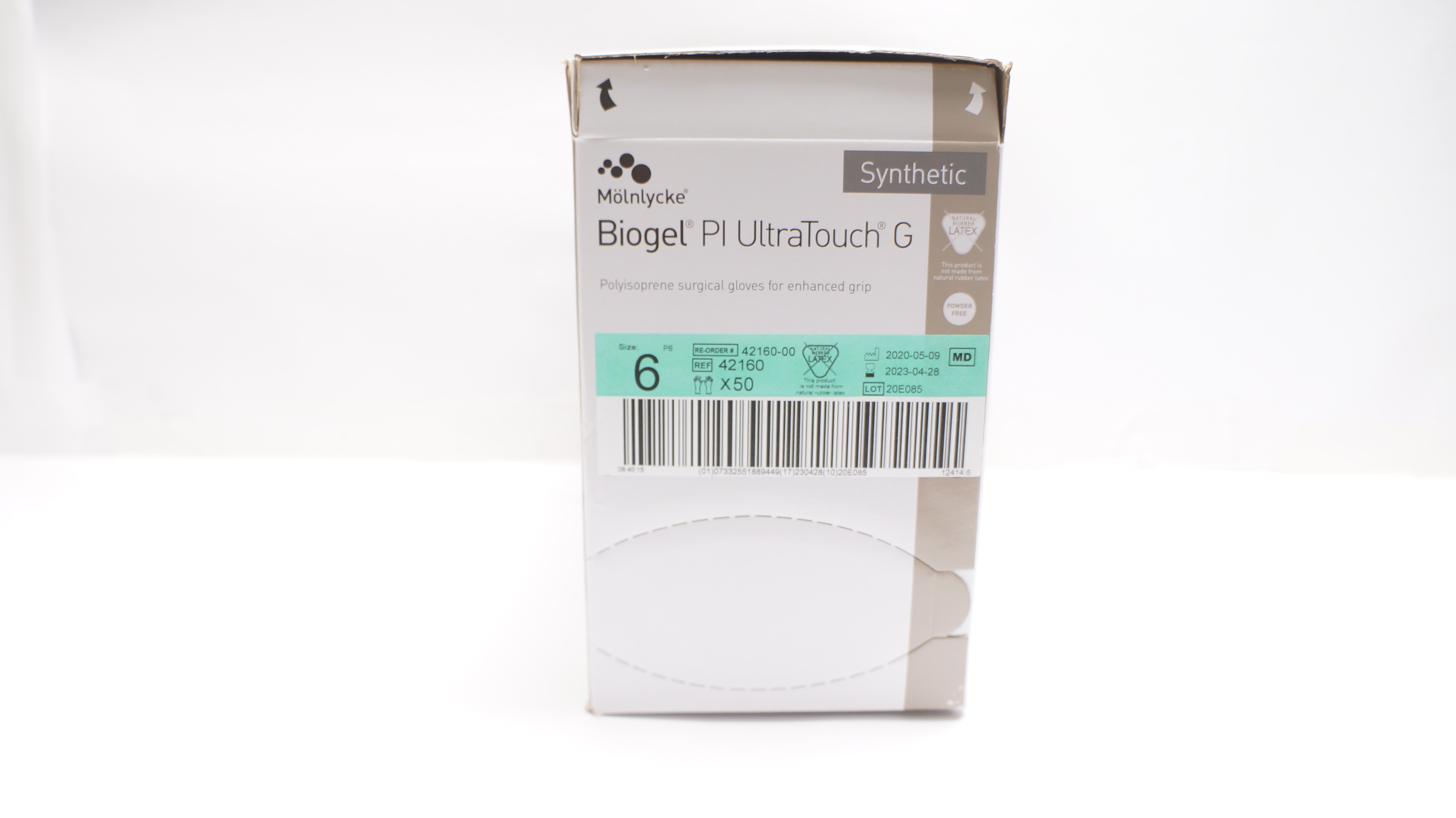 Molnlycke 42160 Biogel Pl UltraTouch G Surgical Gloves, Size 6 (x) - Box of 50