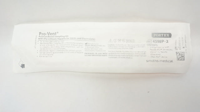 Smiths Medical 4598P-2 Portex Pro-Vent Arterial Blood Sampling Kit