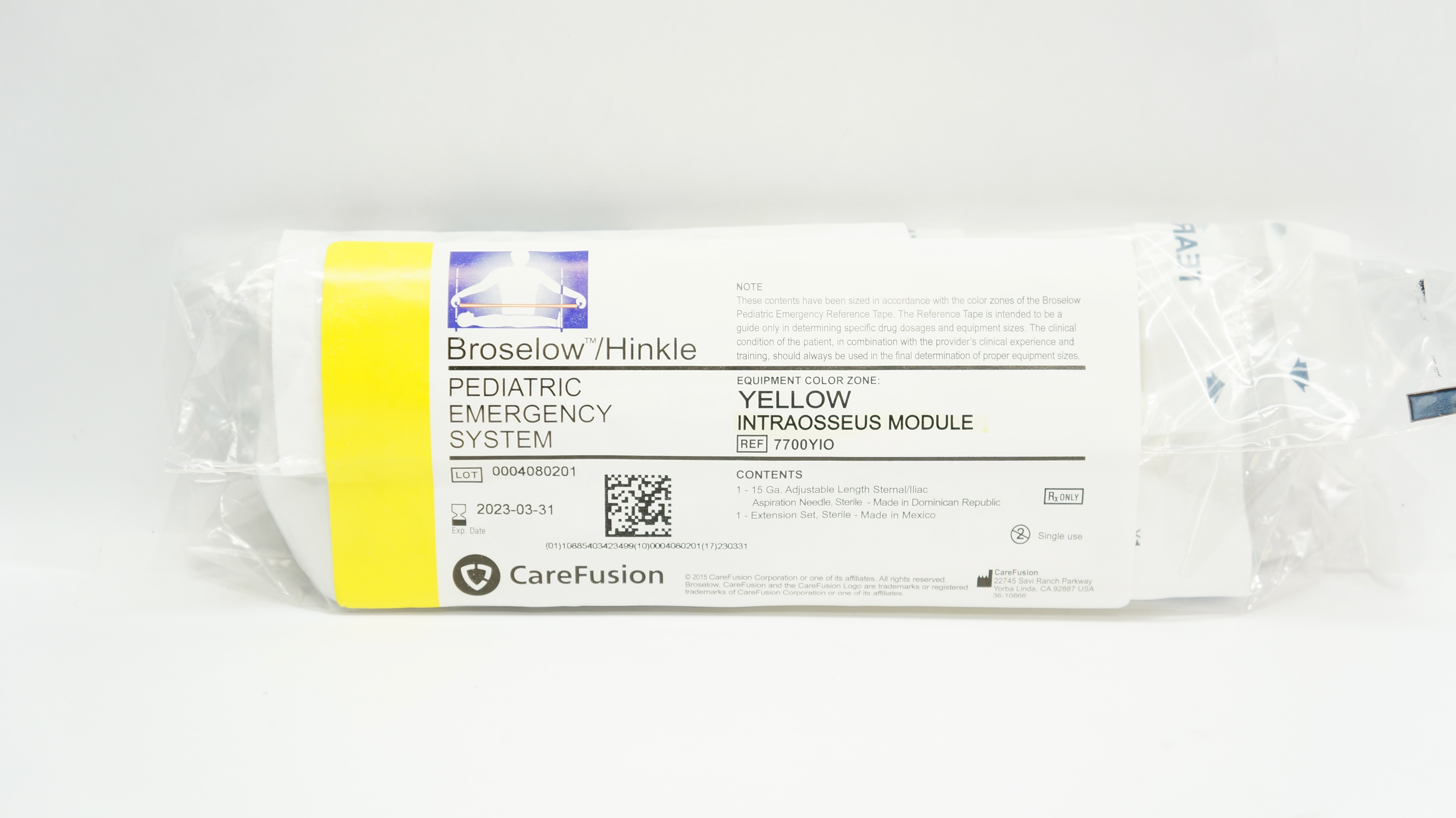 CareFusion 7700YIO Pediatric Emergency System Yellow Intraosseus Module (x)