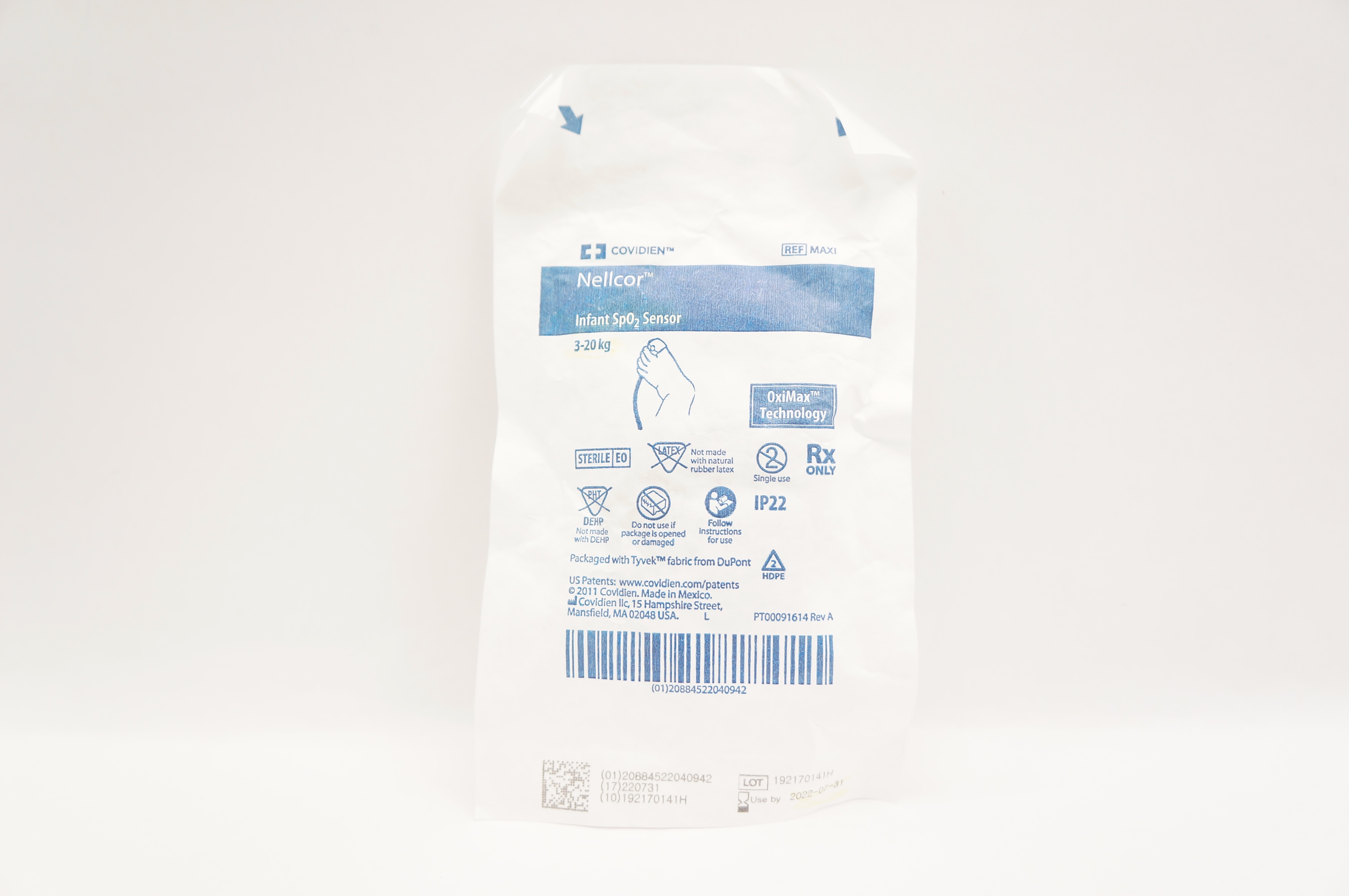 Covidien MAXI Nellcor Infant SpO₂ Sensor, OxiMax Technology 3-20 kg (x)