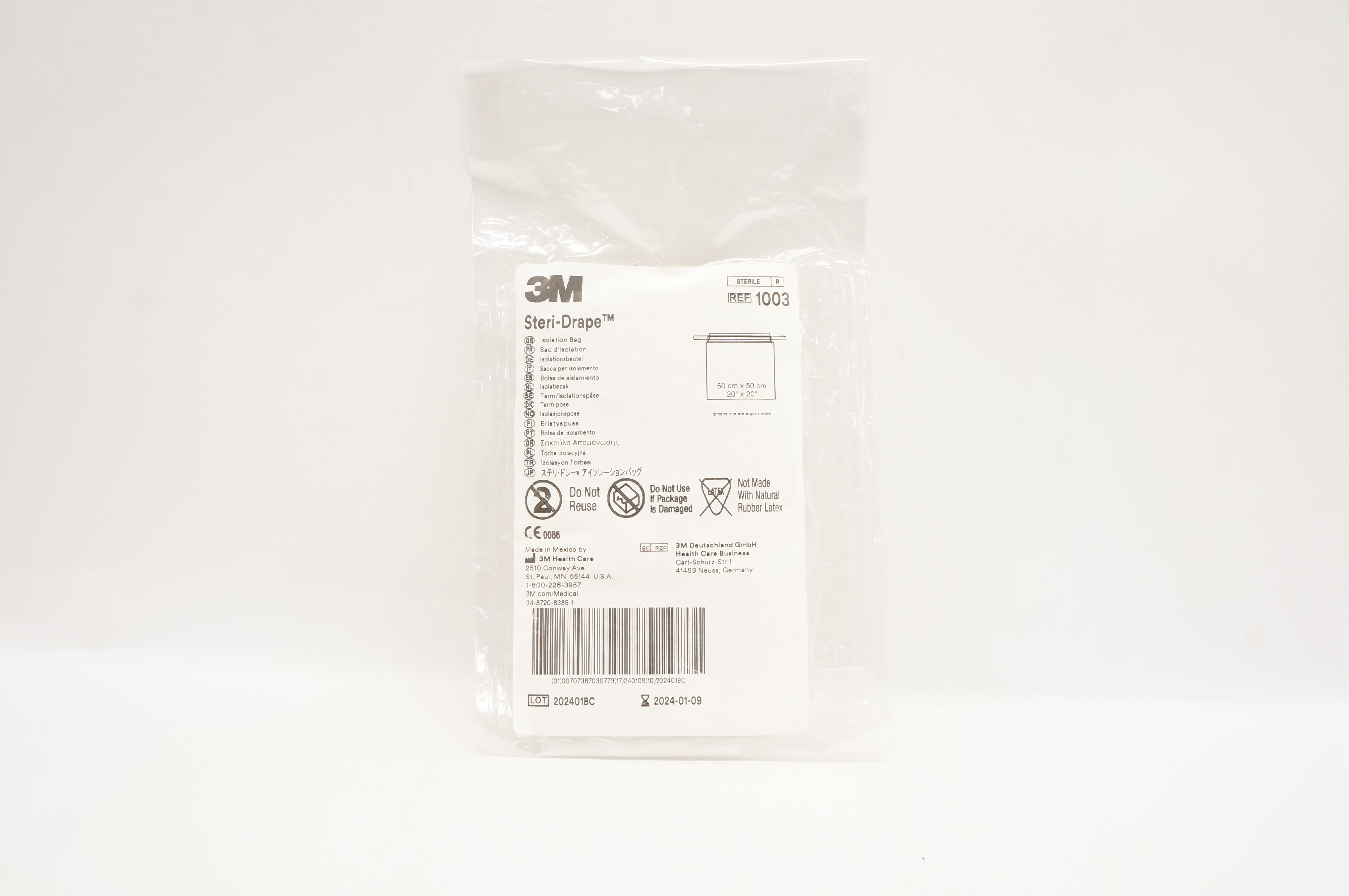 3M 1003 Steri-Drape Isolation Bag 20inch x 20inch (x)