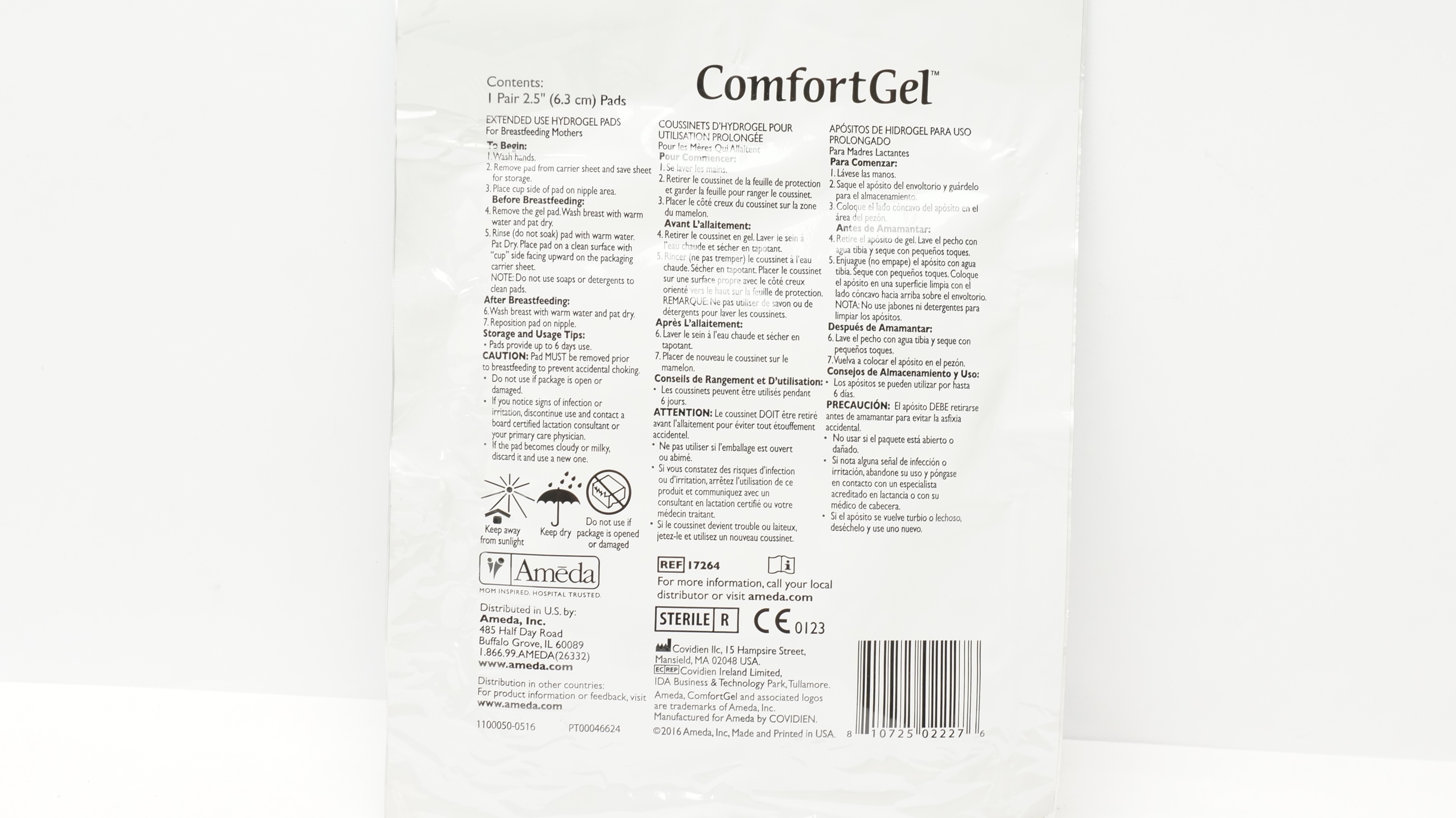 Covidien 17264 Ameda Comfort Gel, One Pair Pads, 2.5inch (x)