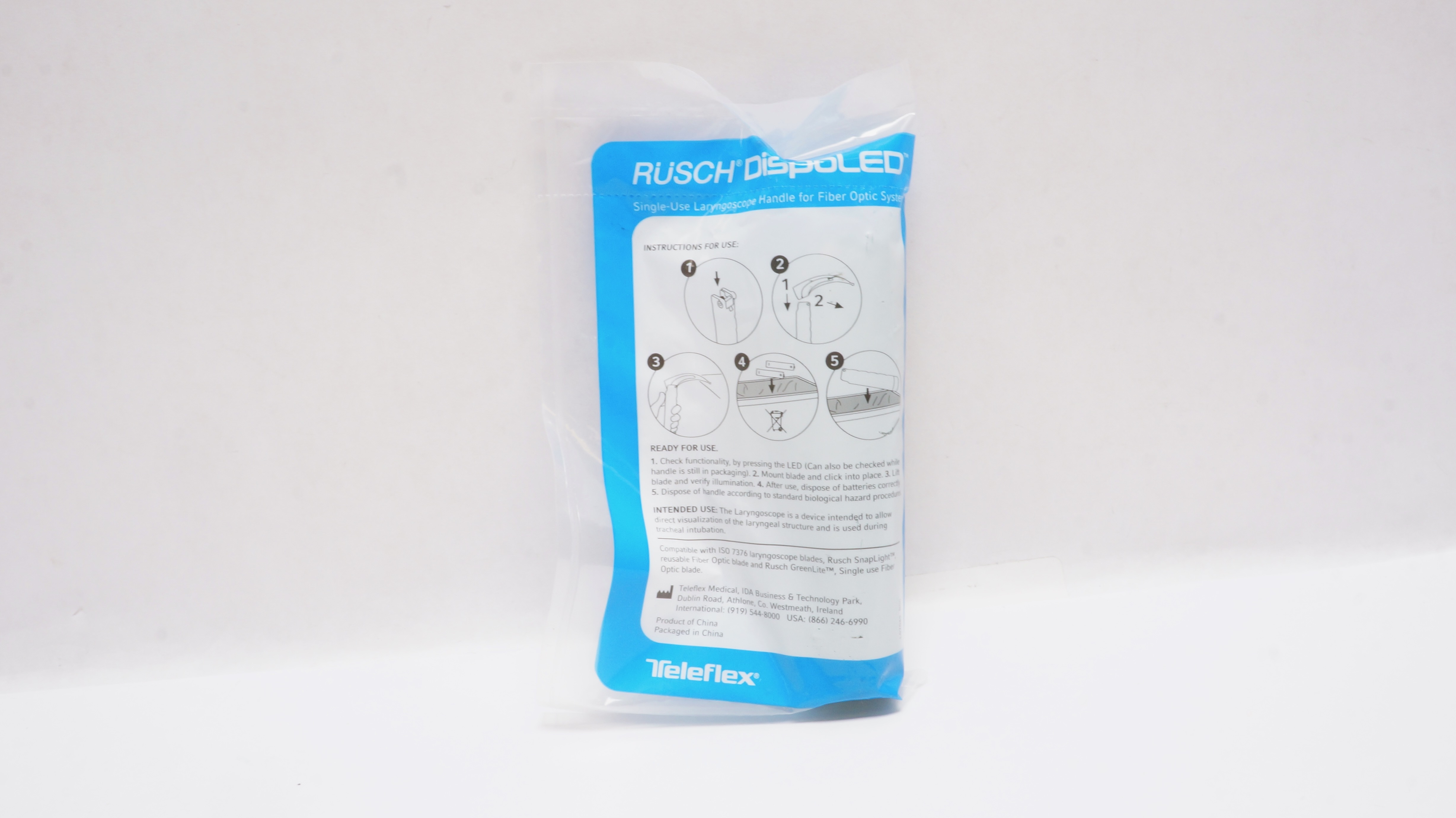 Teleflex 77700 Rusch DispoLED Laryngoscope Handle, Medium (x)