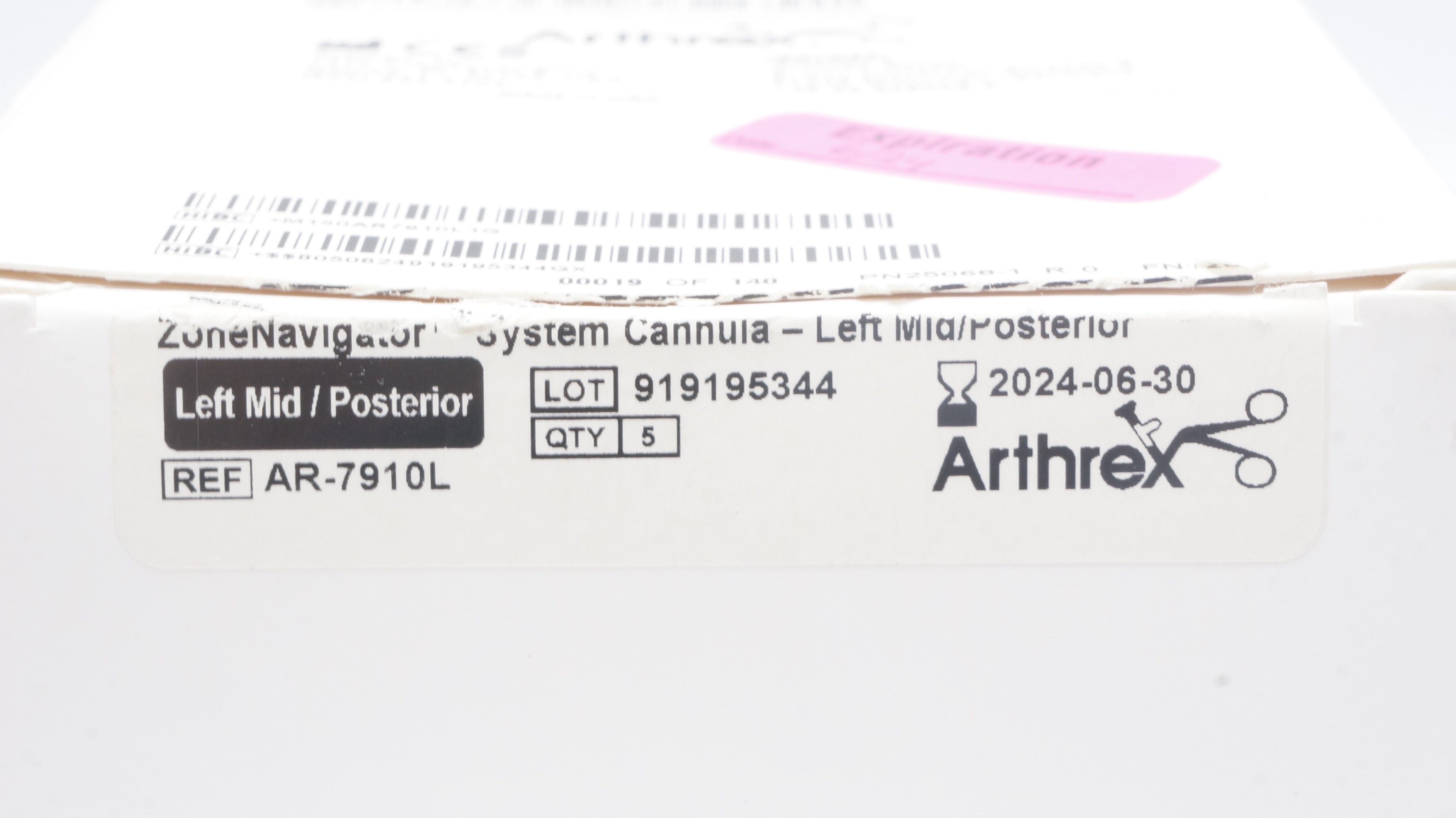 Arthrex AR-7910L ZoneNavigator System Cannula -Left Mid/Posterior (x) - Box of 4