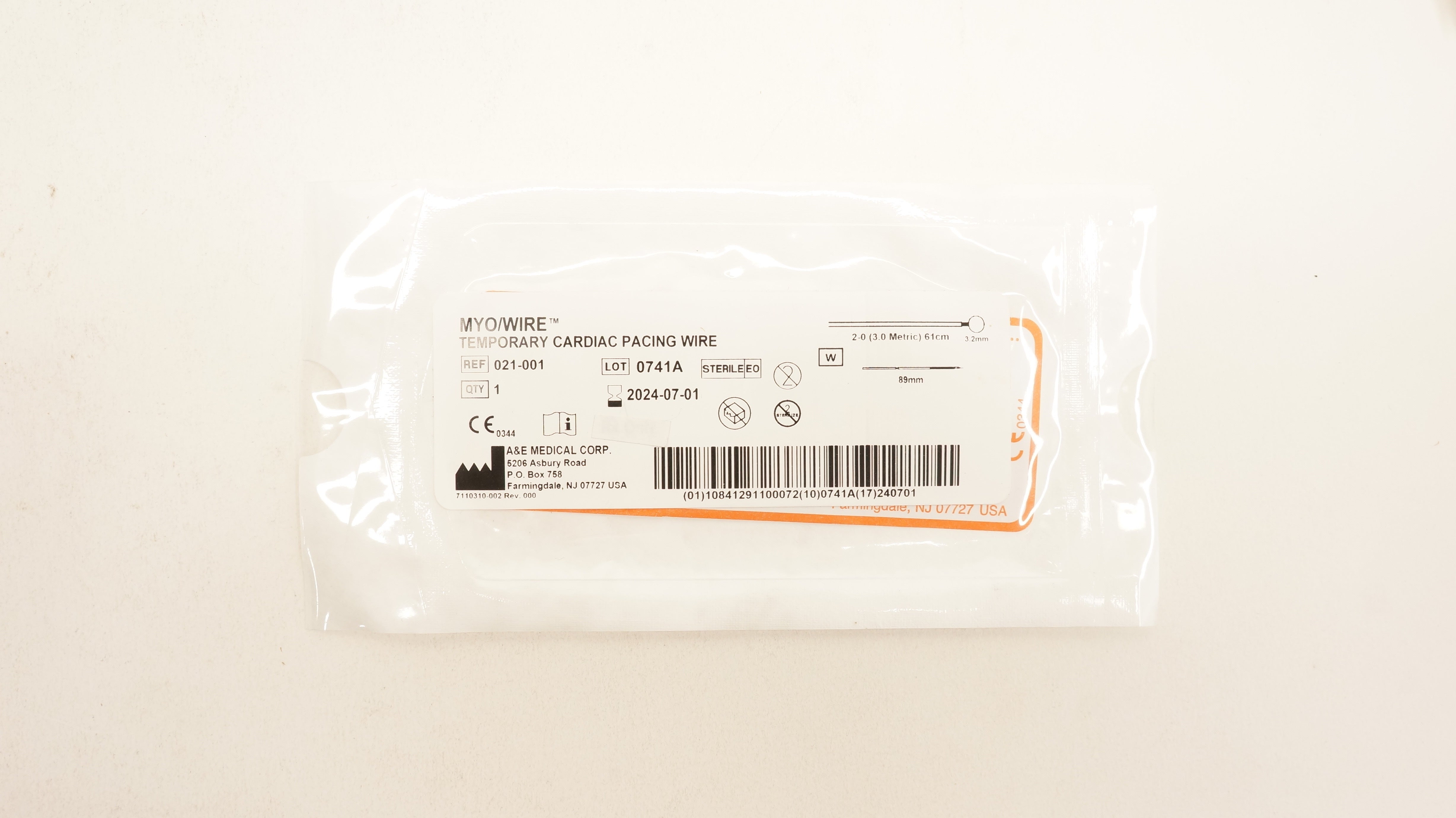 A&E Medical 021-001 MYO/Wire Temporary Cardiac Pacing Wire (x)