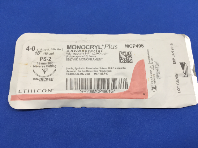 Ethicon MCP496 4-0 18IN MONOCRYL PLUS PS-2 (x)