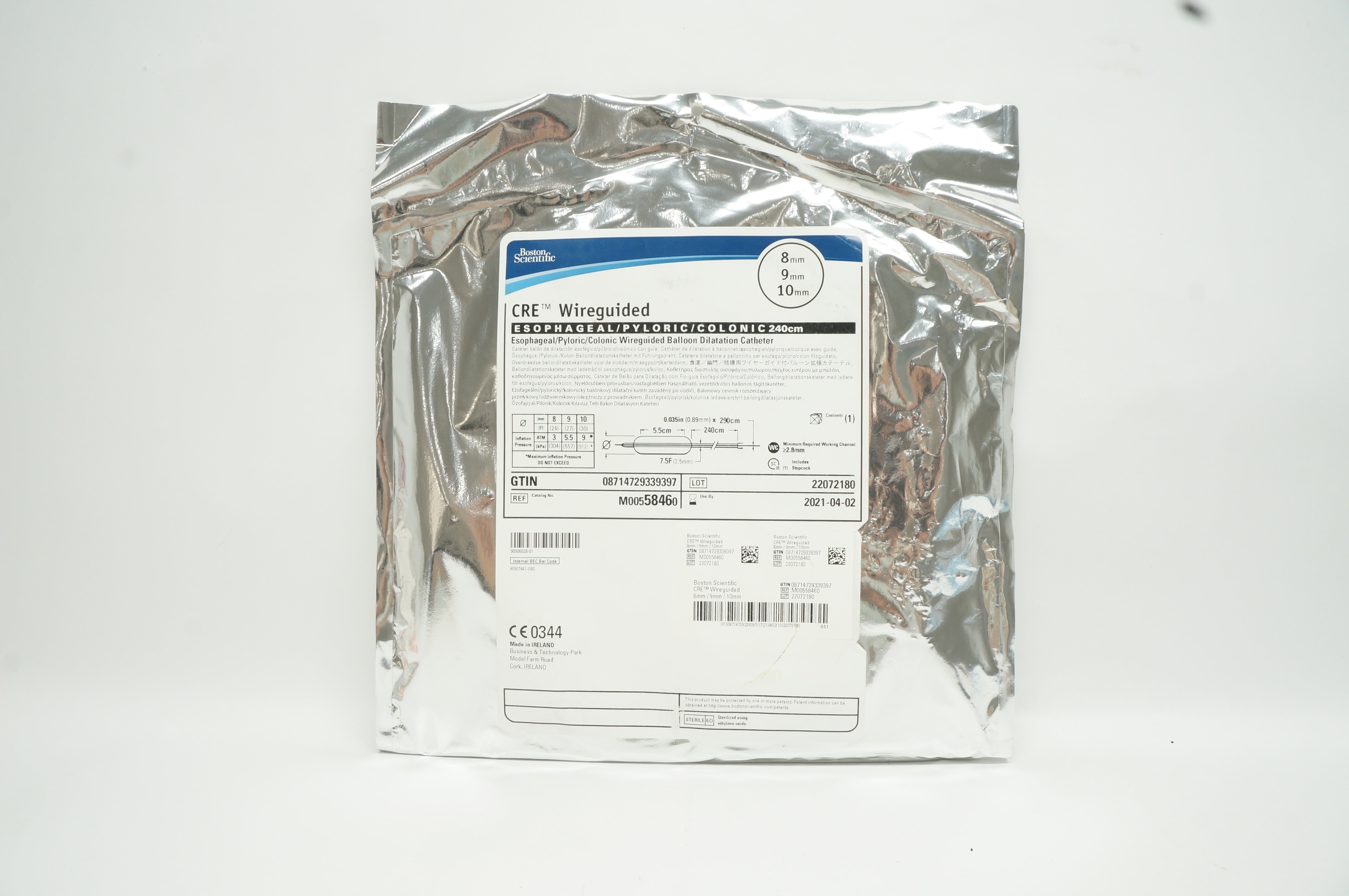 Boston Scientific M00558460 RE Wireguided Balloon Dilatation Cath. 8x9x10mm (x)