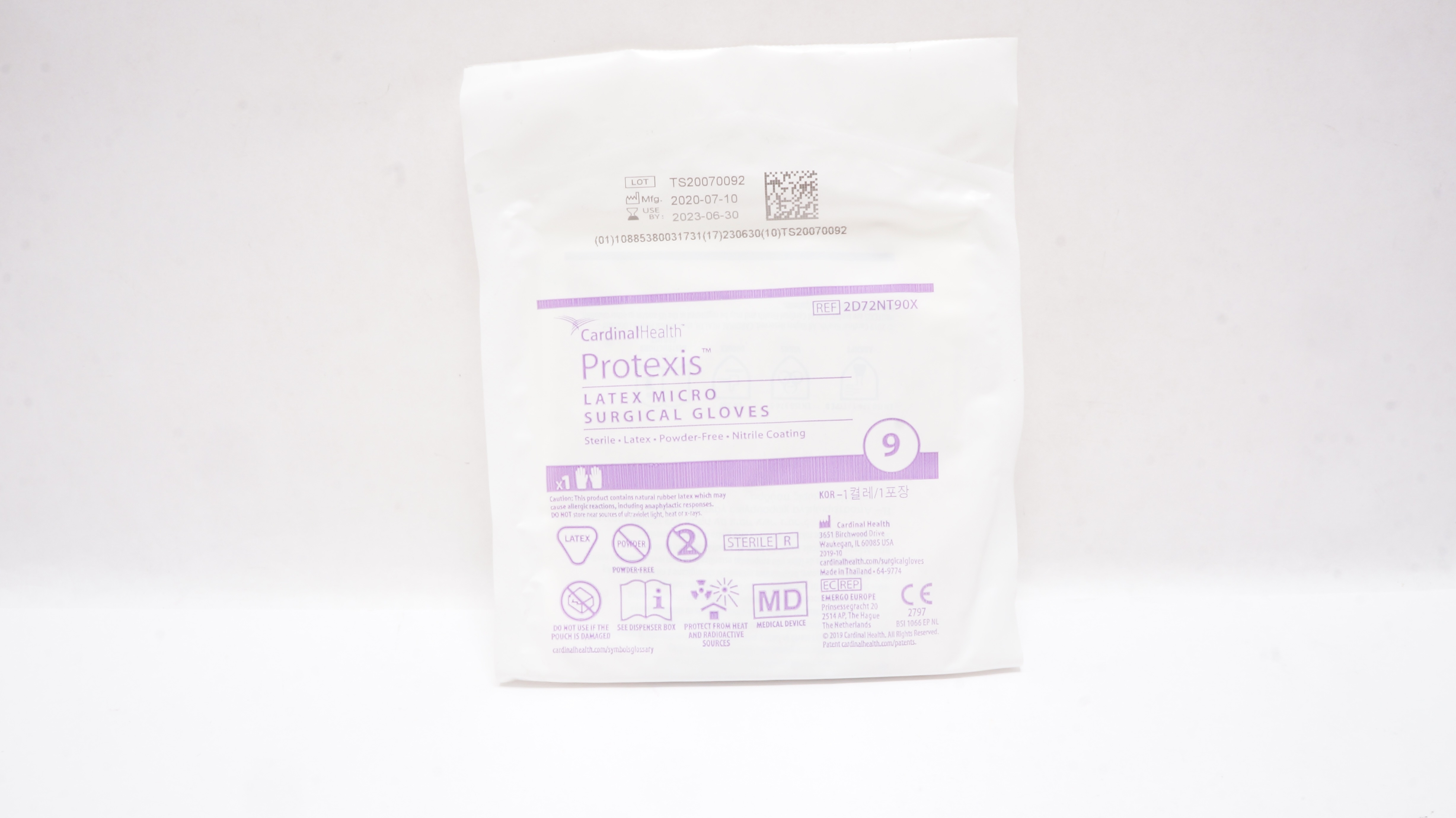 Cardinal Health 2D72NT90X Protexis Latex Micro Surgical Gloves Size 9 (x)