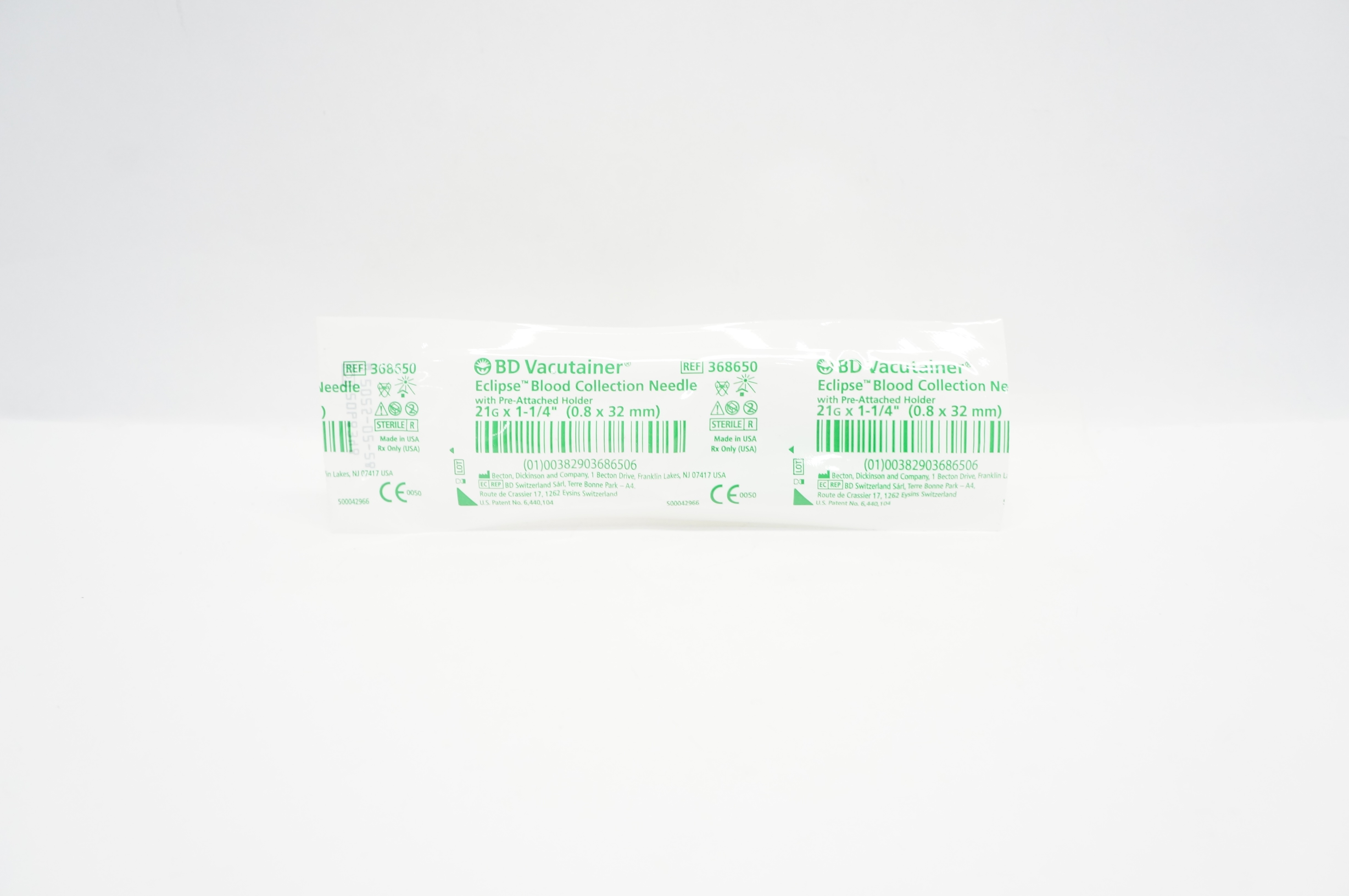 BD 368650 Vacutainer Eclipse Blood Collection Ndle 21G x 1-1/4inch