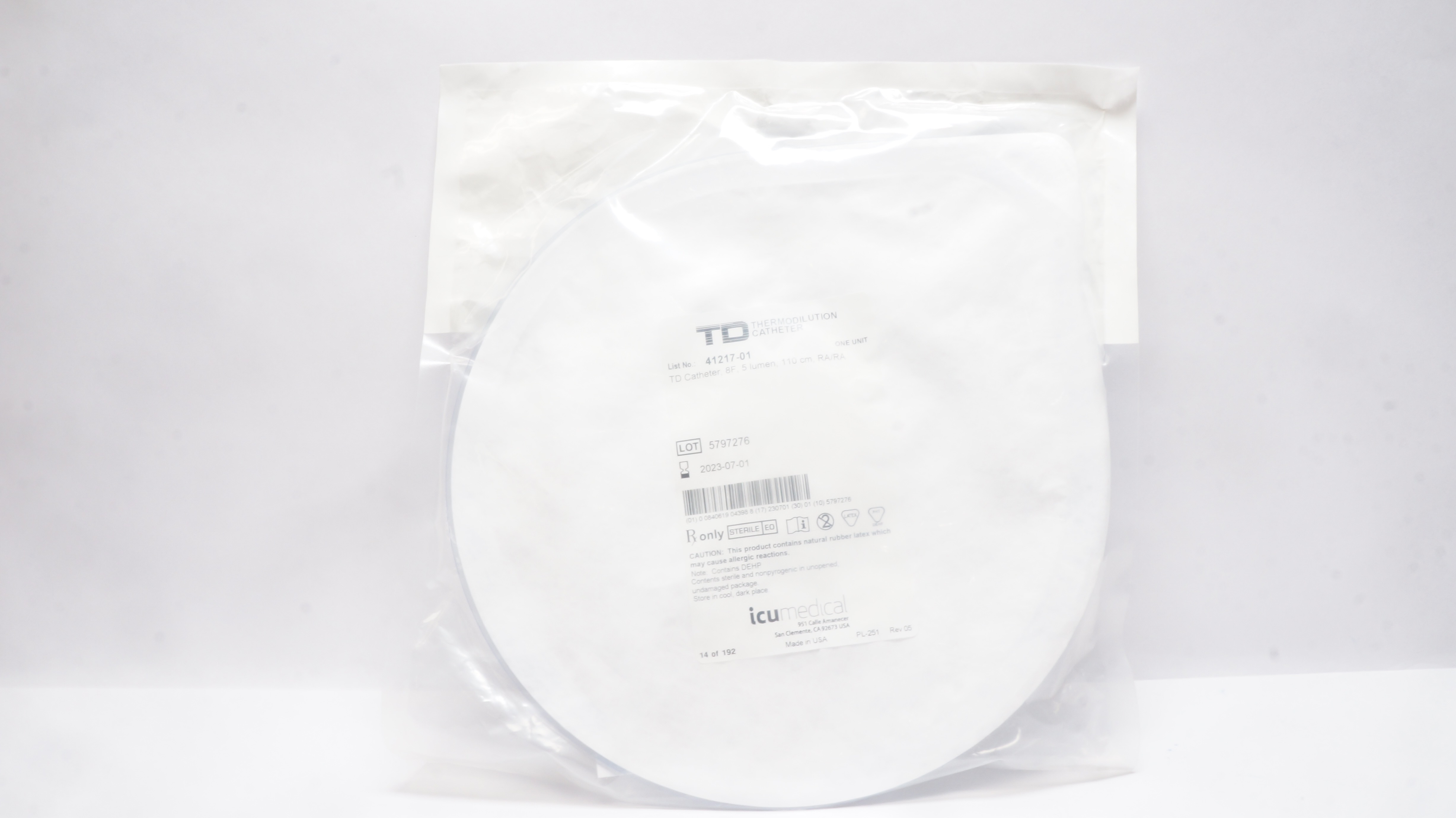 ICU Medical 41217-01 TD Thermodilution Cath.  5 Lumen 8F x 110cm (x)