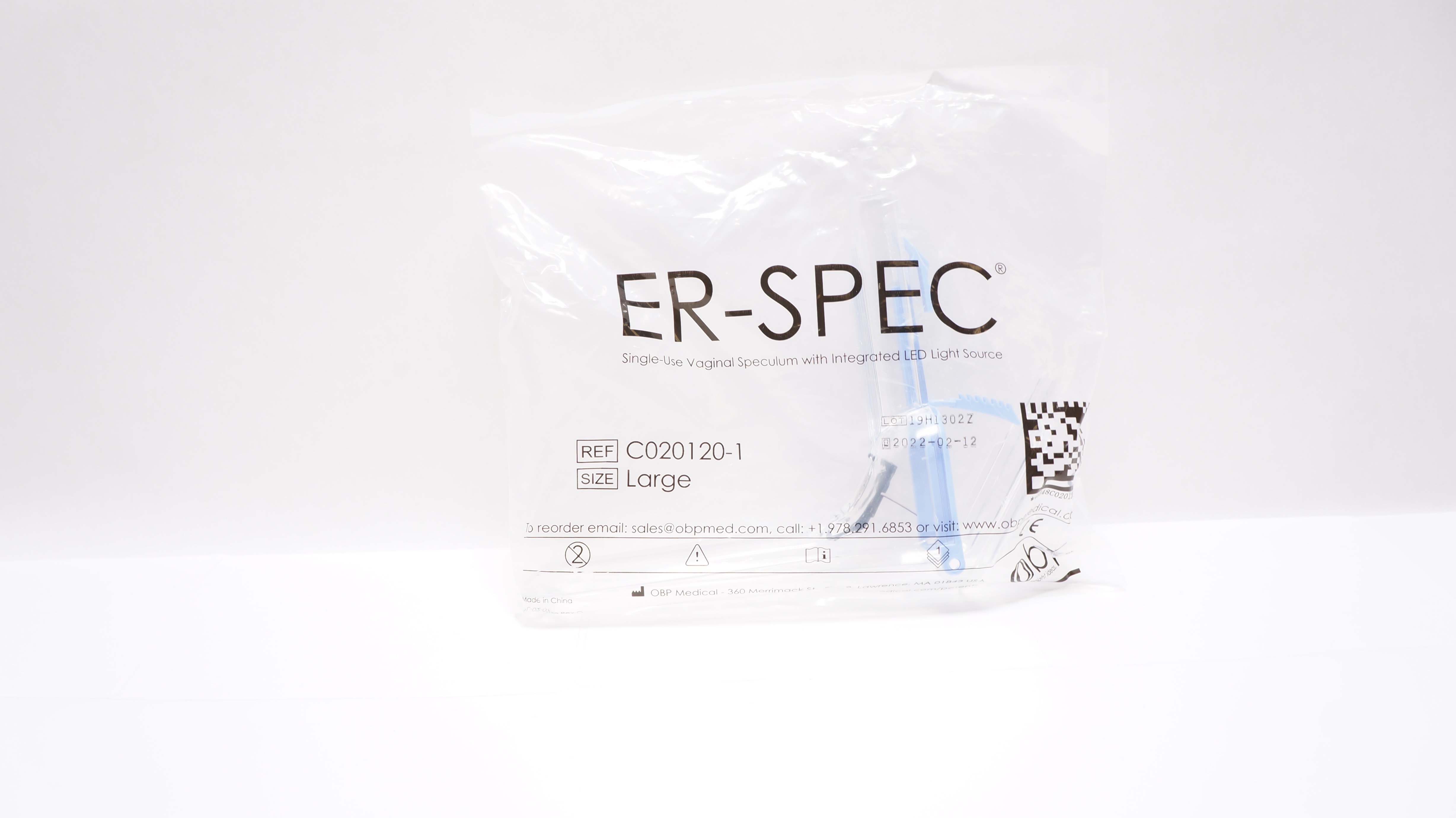 OBP Medical C020120-1 Er-Spec Vaginal Speculum w/ LED Light Source Large (x)